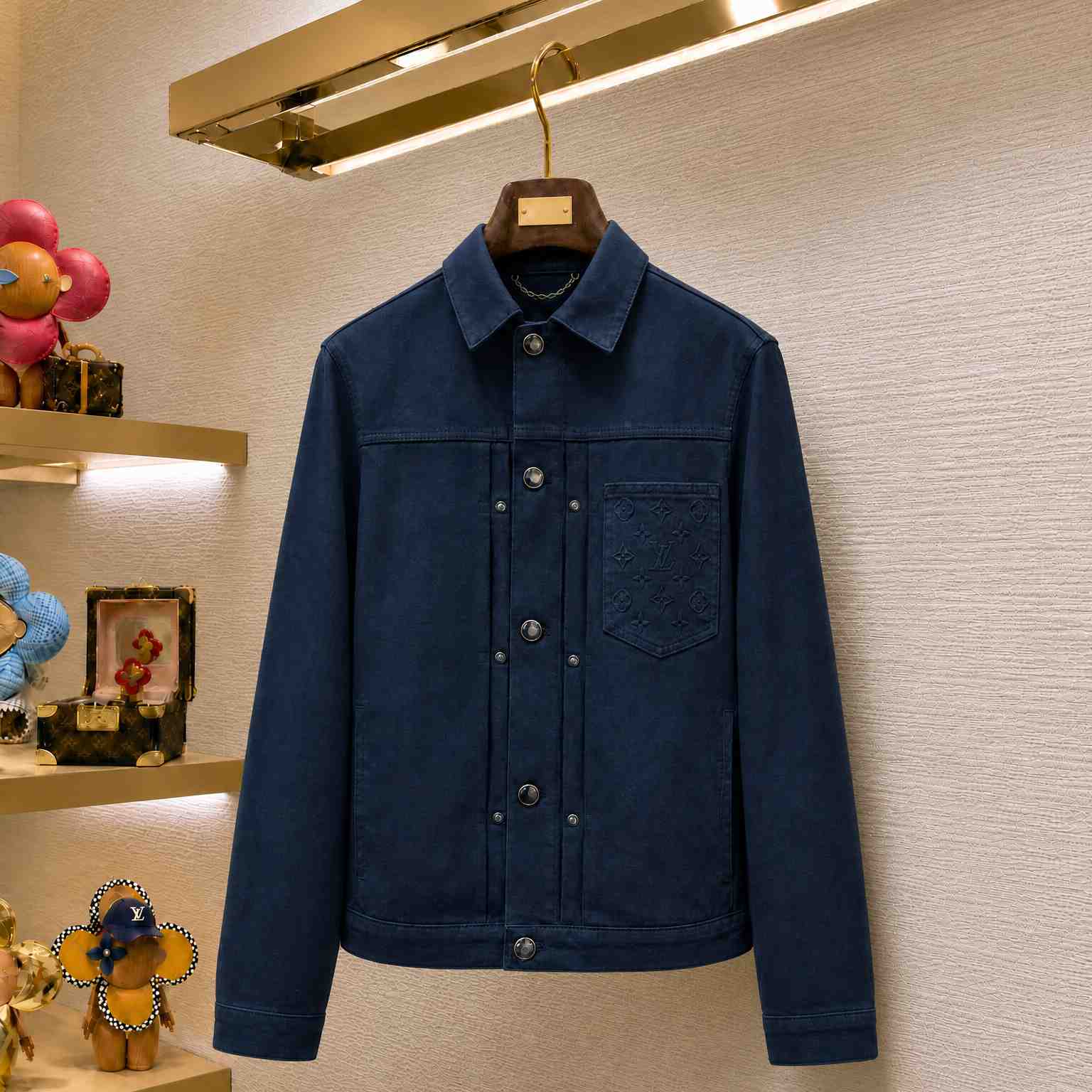 Louis Vuitton Garment-Dyed Denim Type II Trucker Jacket - DesignerGu