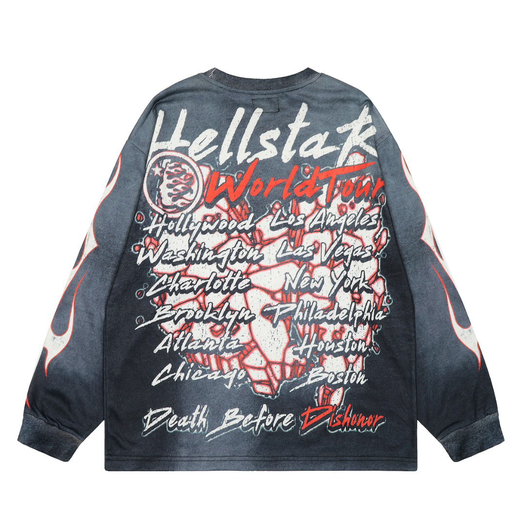 Hellstar World Tour Longsleeve Grey - DesignerGu