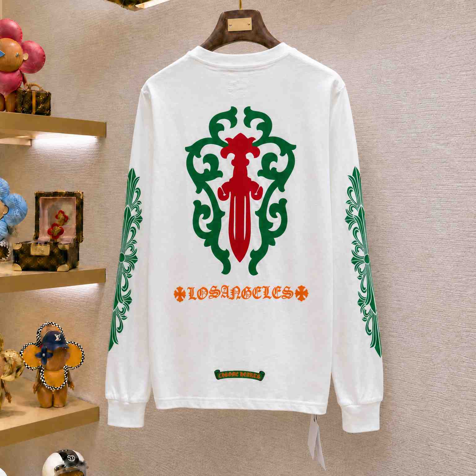 Chrome Hearts Los Angeles Exclusive Christmas Pocket Long-Sleeve 'White' - DesignerGu