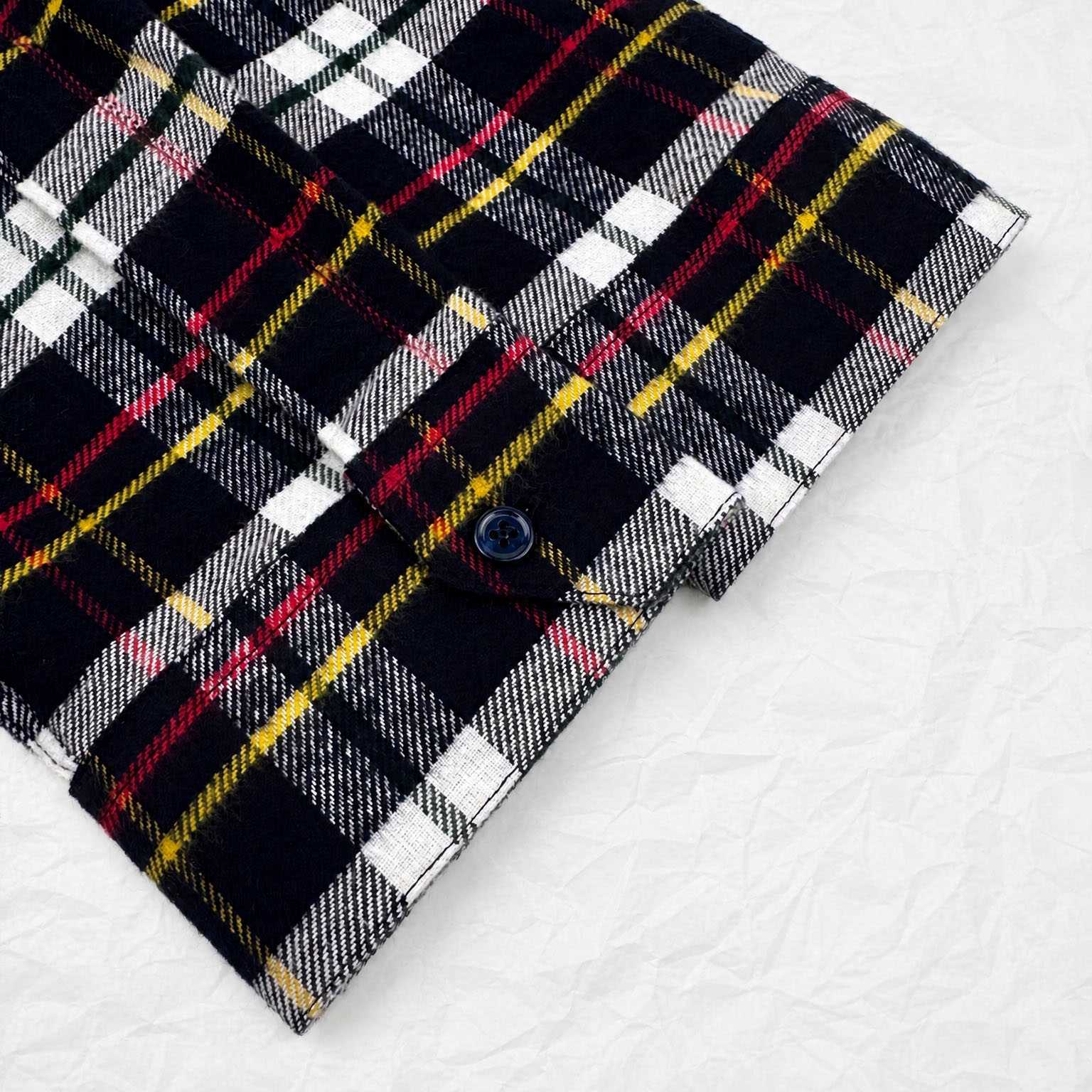 CELINE Relaxed Shirt In Brushed Checked Wool 'Bleu/Blanc/Rouge' - DesignerGu