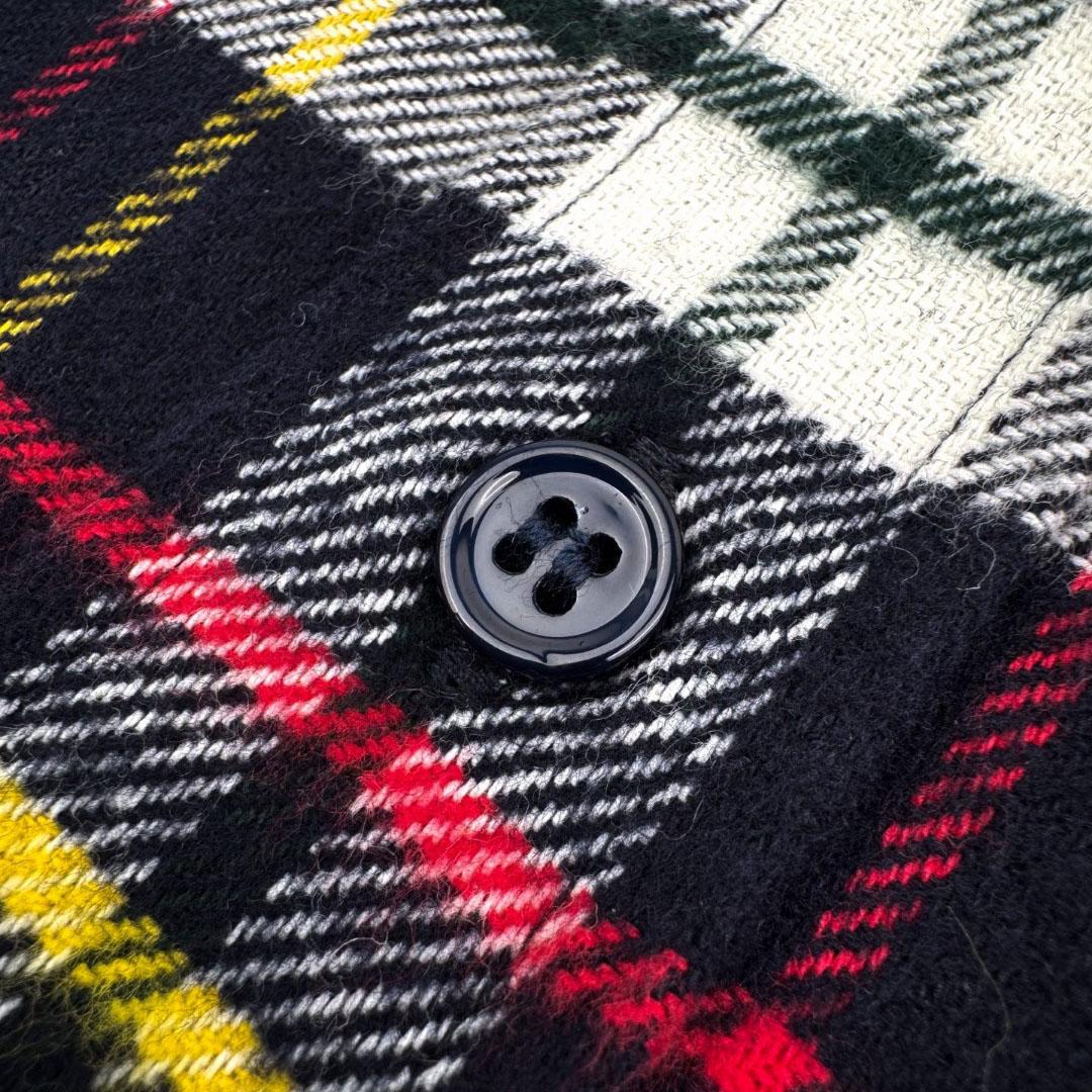 CELINE Relaxed Shirt In Brushed Checked Wool 'Bleu/Blanc/Rouge' - DesignerGu