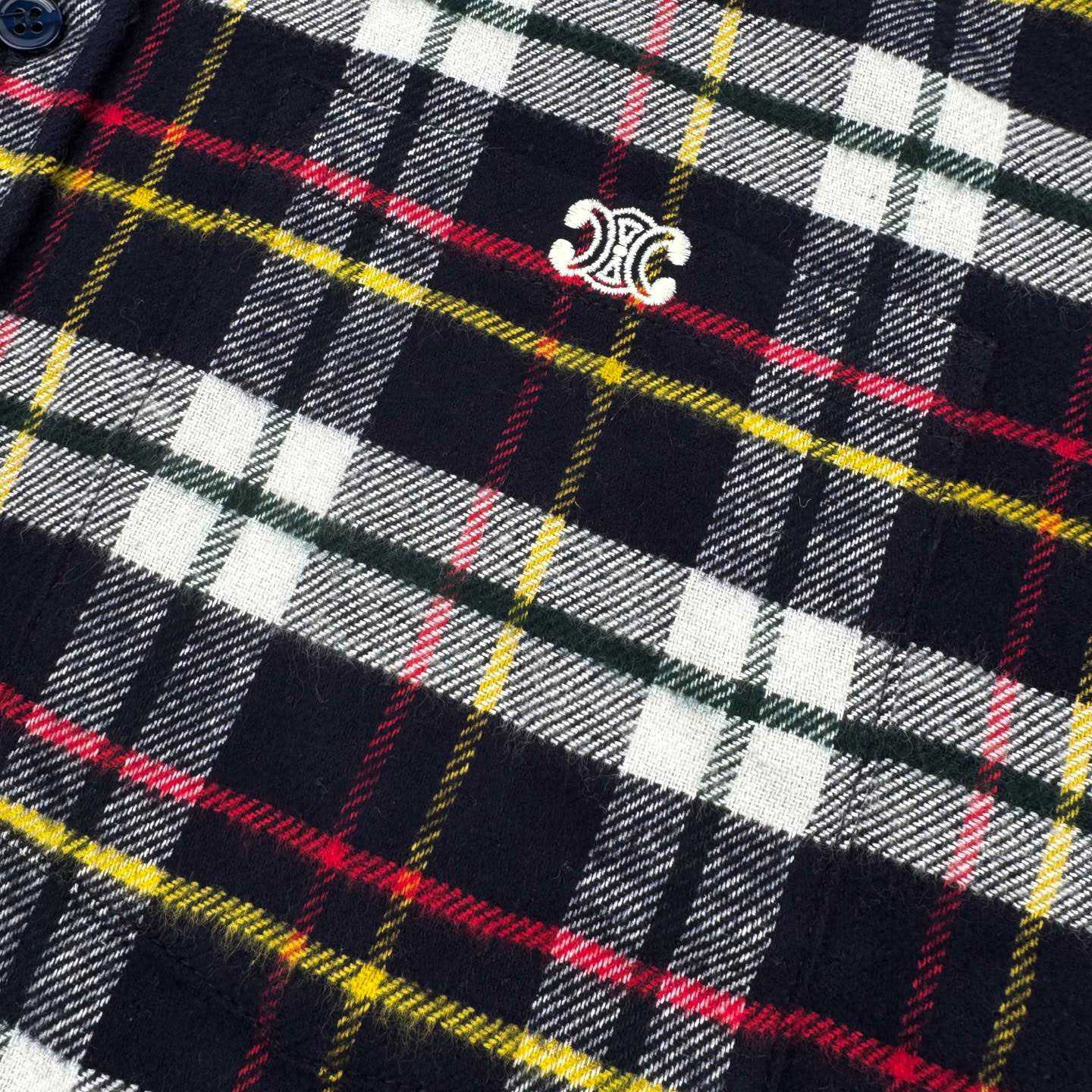 CELINE Relaxed Shirt In Brushed Checked Wool 'Bleu/Blanc/Rouge' - DesignerGu