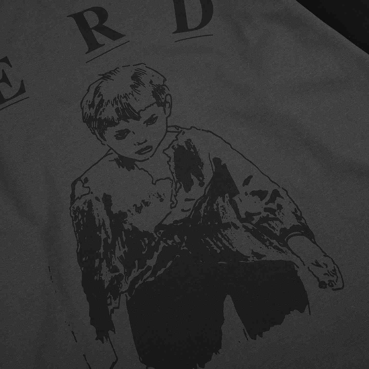 Enfants Riches Déprimés Grey And Black Printed Long Sleeve T-Shirt - DesignerGu