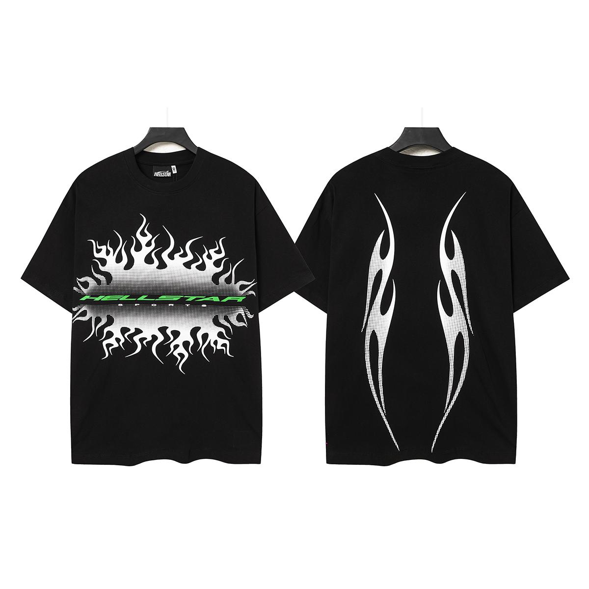 Hellstar Gradient Flame Sports Logo T-Shirt - DesignerGu