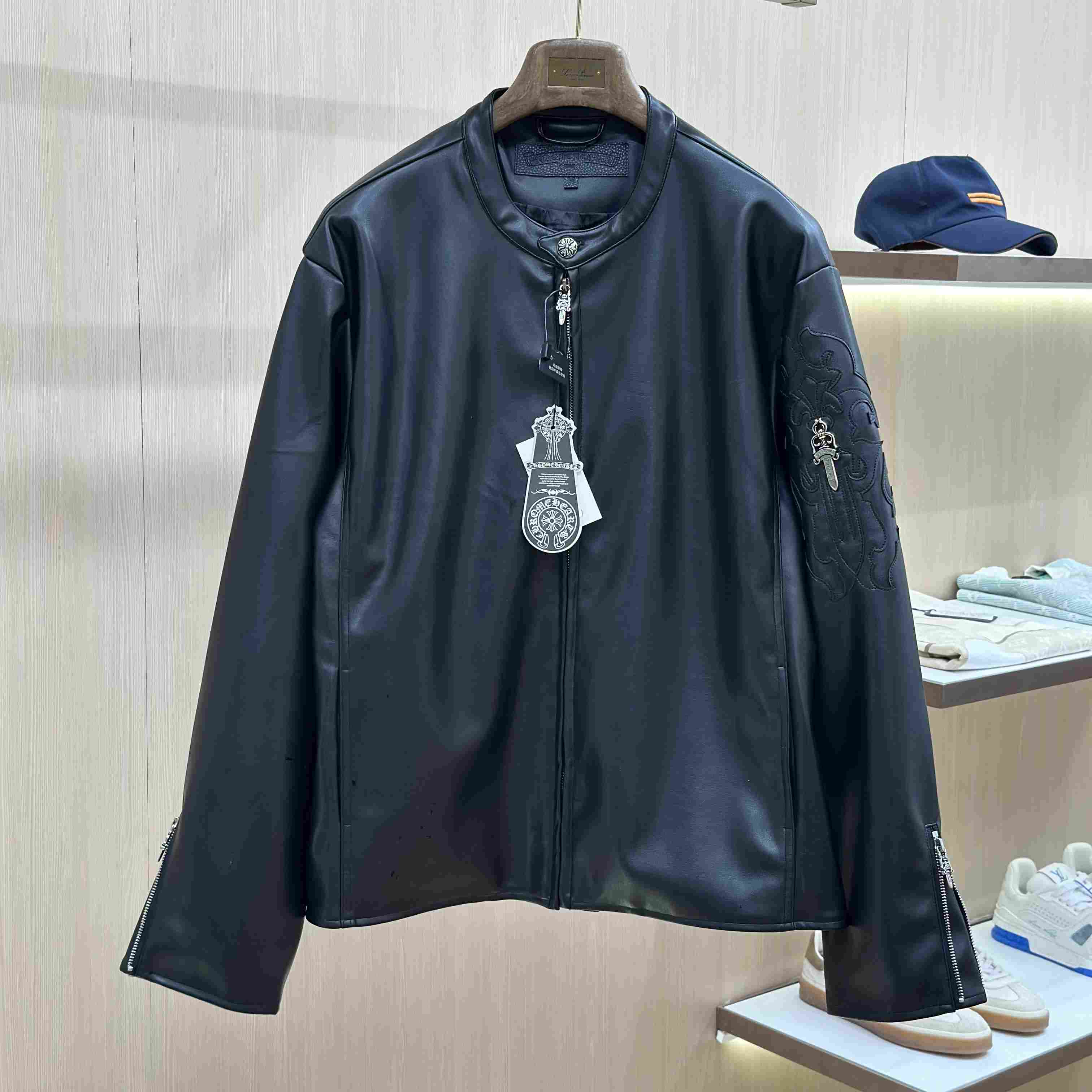 Chrome Hearts Racer Leather Jacket - DesignerGu