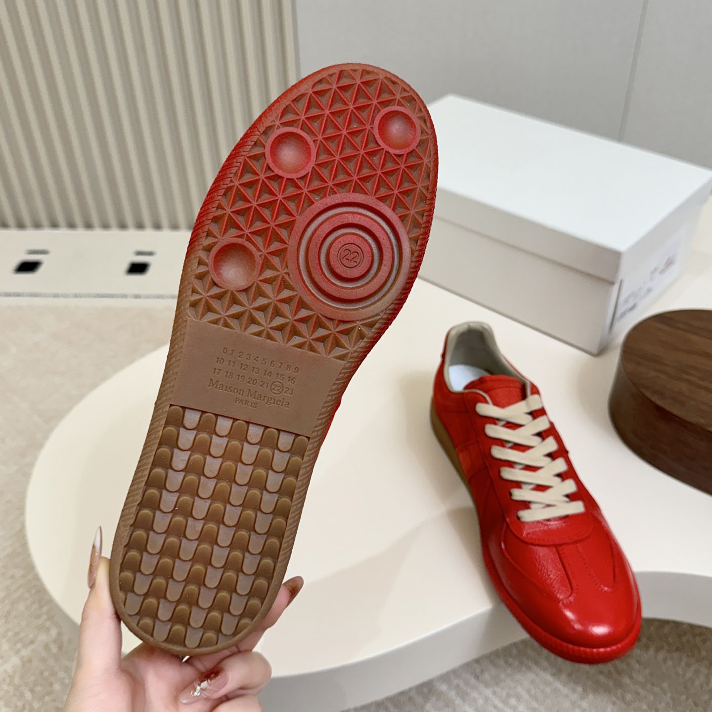 Maison Margiela Replica Sprayed Leather Low-Top Sneakers - DesignerGu