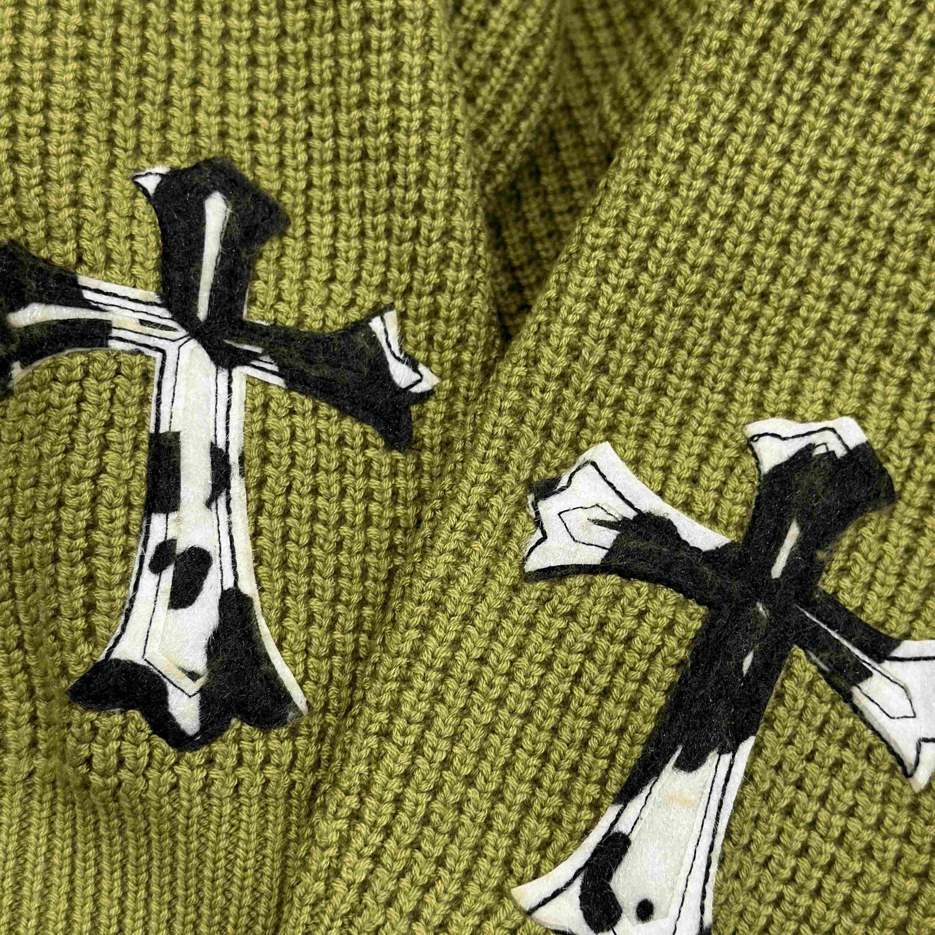 Chrome Hearts  Cashmere Cross Patch Sweater - DesignerGu