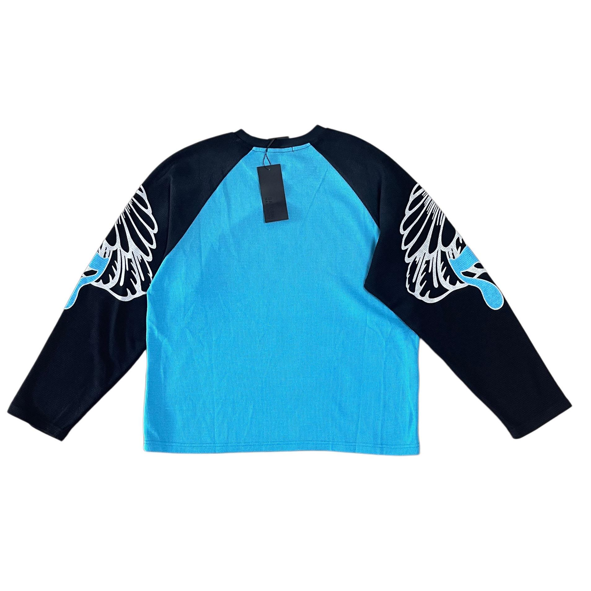 Satoshi Nakamoto Wings Long-Sleeve 'Blue' - DesignerGu