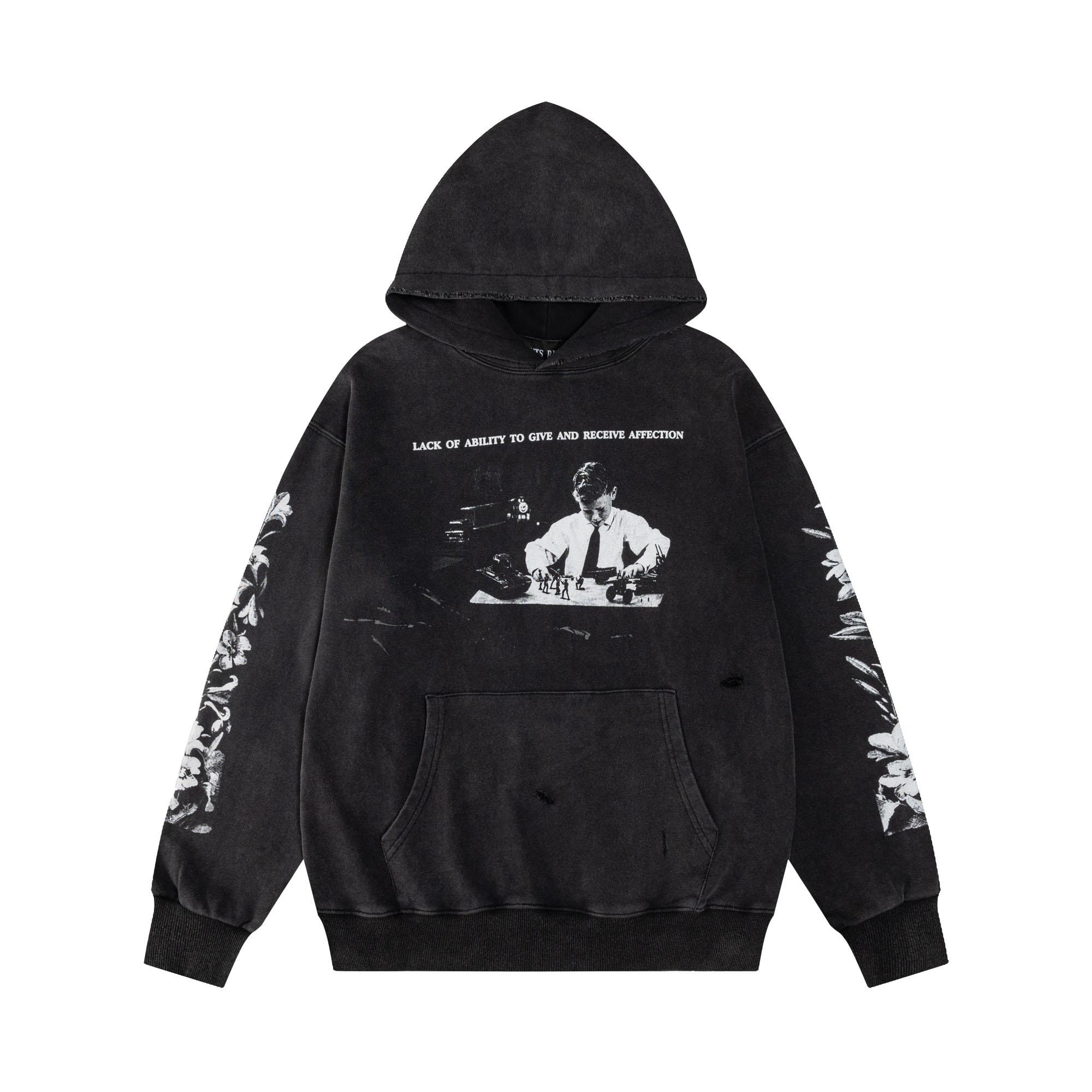 Enfants Riches Déprimés Head Against The Bars Graphic-Print Hoodie - DesignerGu