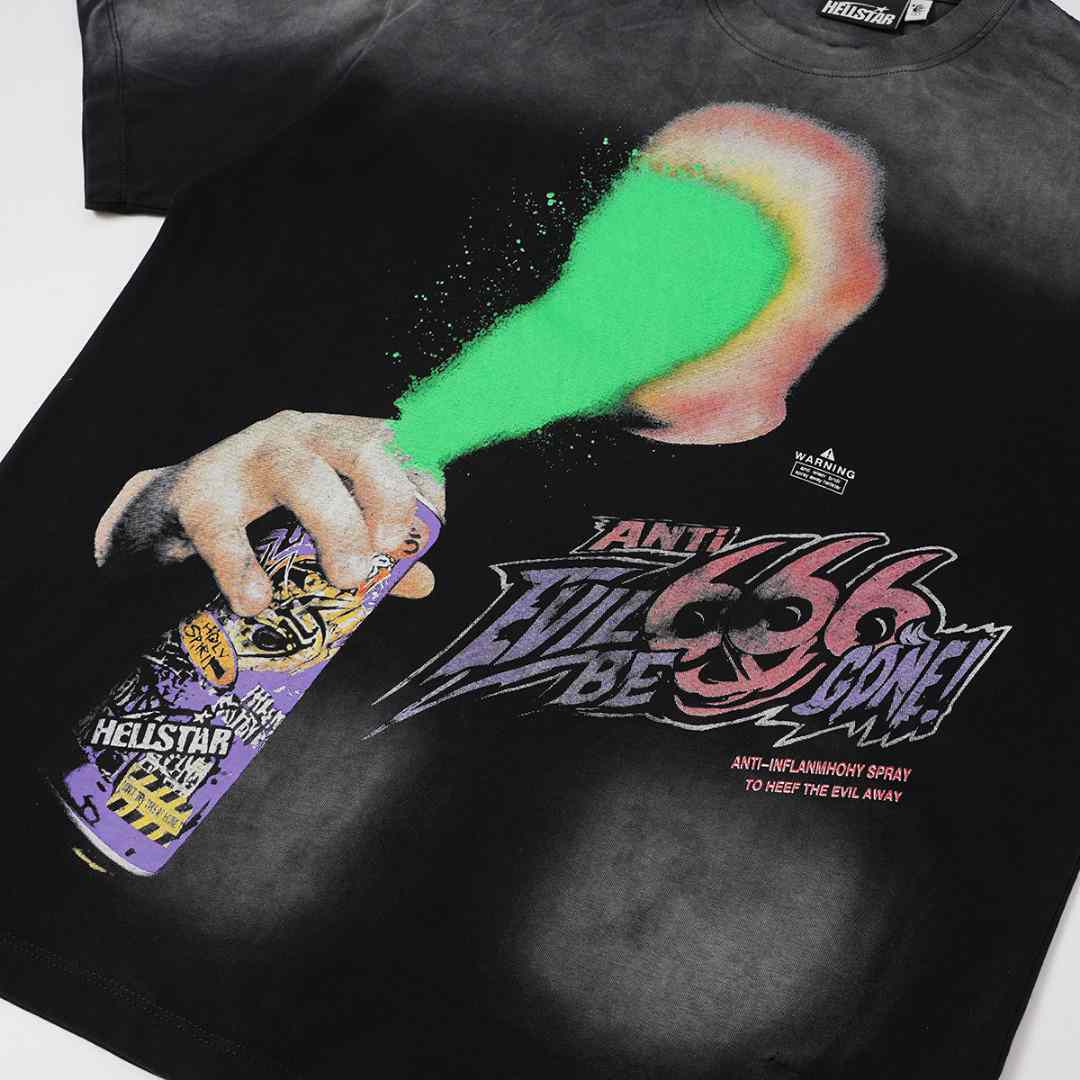 Hellstar Anti-Spray T-Shirt - Black - DesignerGu