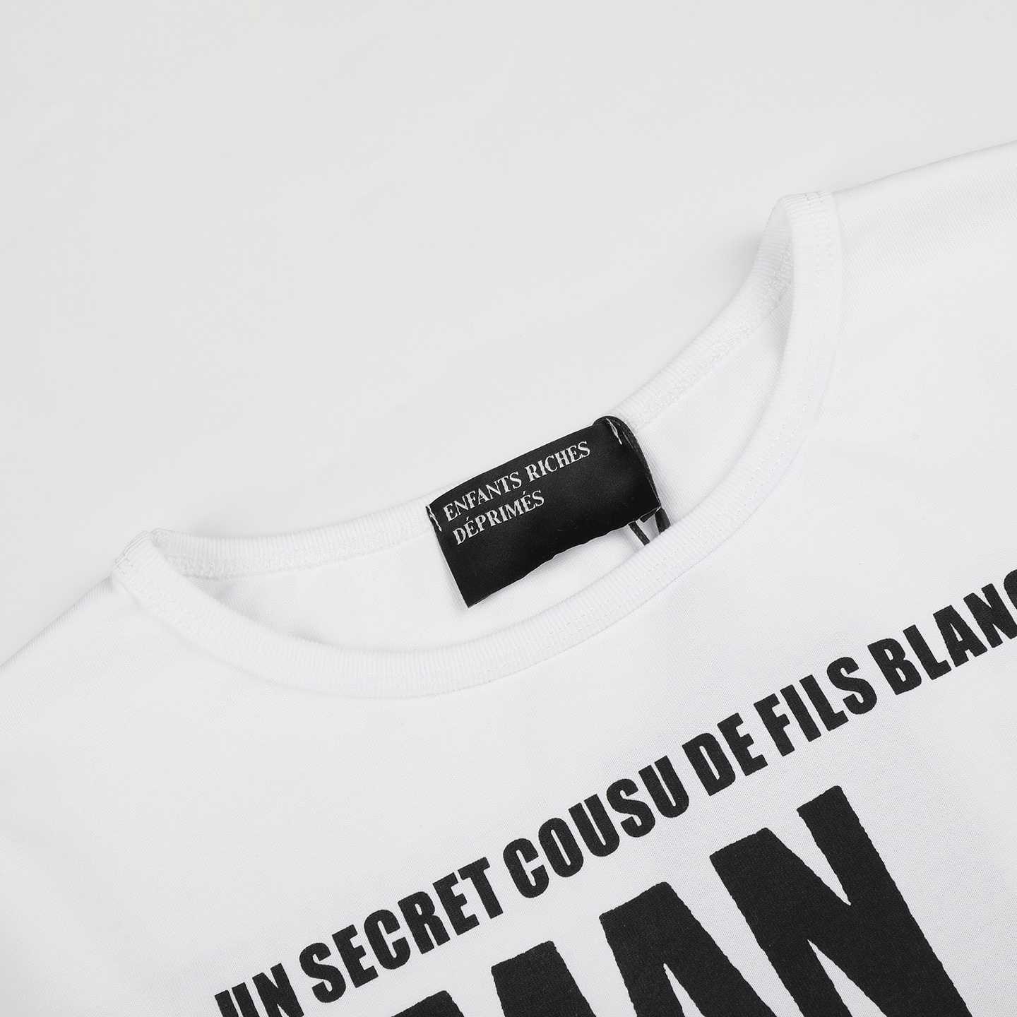 Enfants Riches Déprimés Roman Oversized Long-Sleeve T-Shirt 'Faded White/Black' - DesignerGu