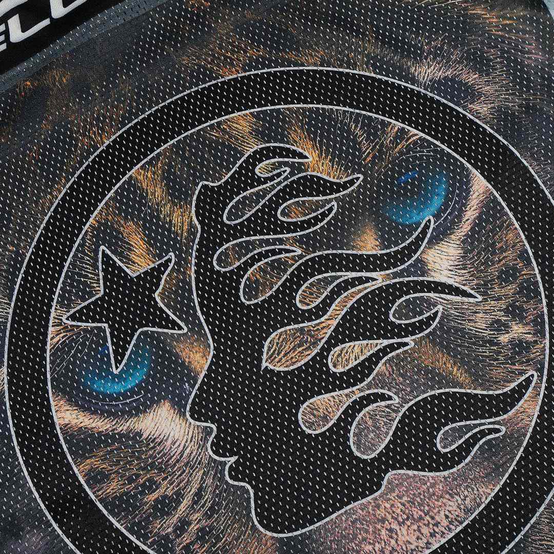 Hellstar Panther Print Mesh Jersey - DesignerGu