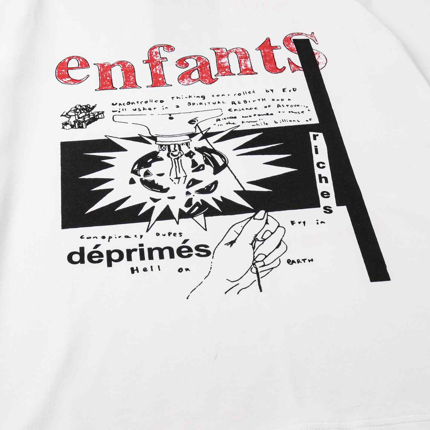 Enfants Riches Déprimés  White ‘Hell On’ Multi-Graphic T-Shirt - DesignerGu