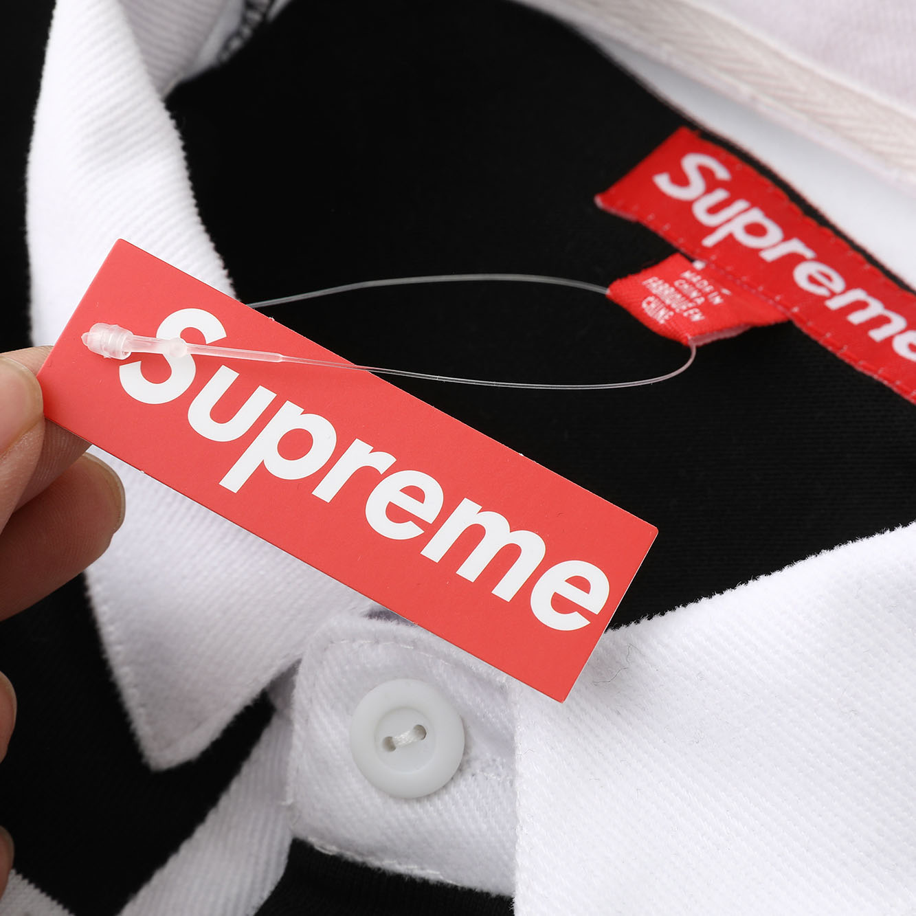 Supreme Stripe Rugby 'Black' - DesignerGu