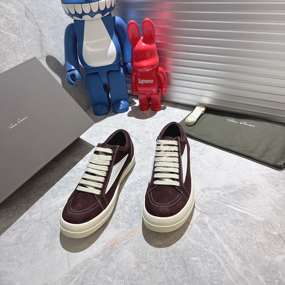 Rick Owens Panelled Lace Up Sneakers - DesignerGu