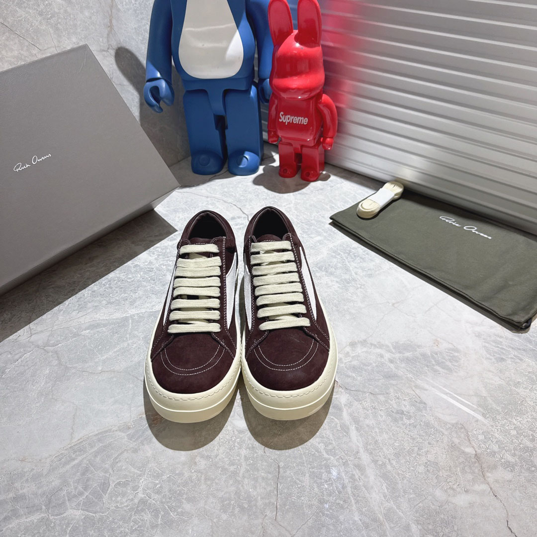 Rick Owens Panelled Lace Up Sneakers - DesignerGu