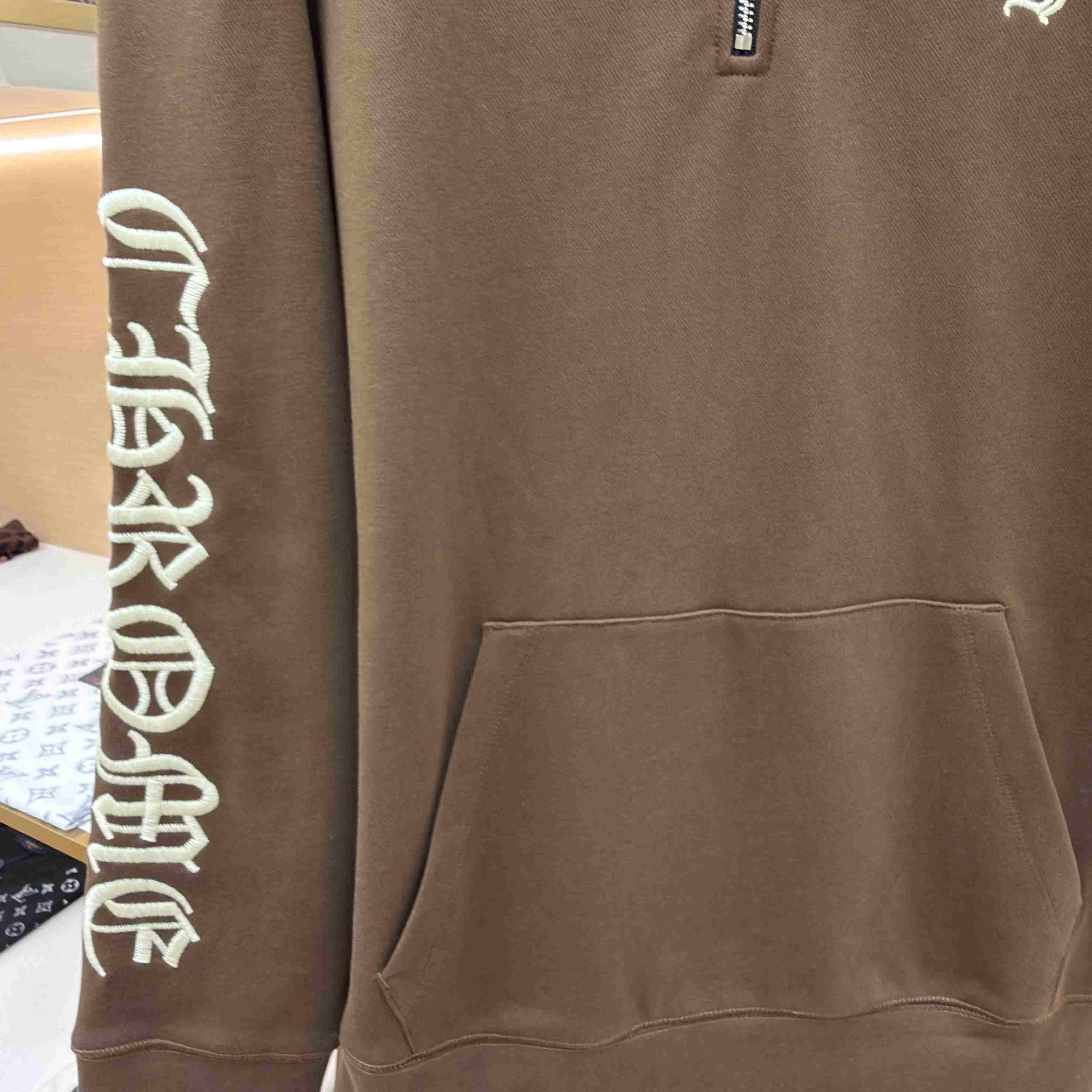 Chrome Hearts Embroidered Quarter-Zip Sweatshirt - DesignerGu