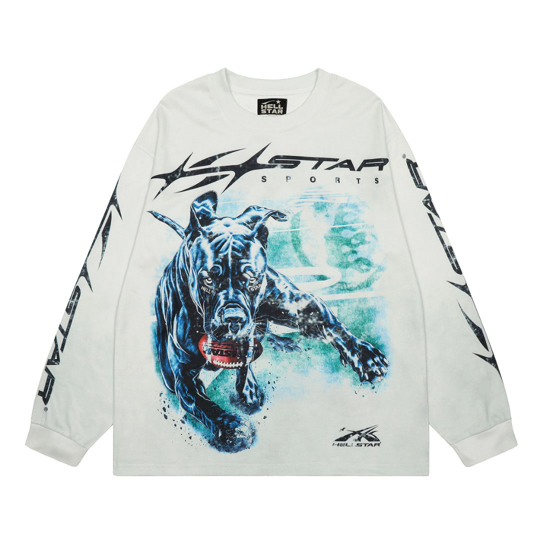 Hellstar Dog Graphic Longsleeve White - DesignerGu