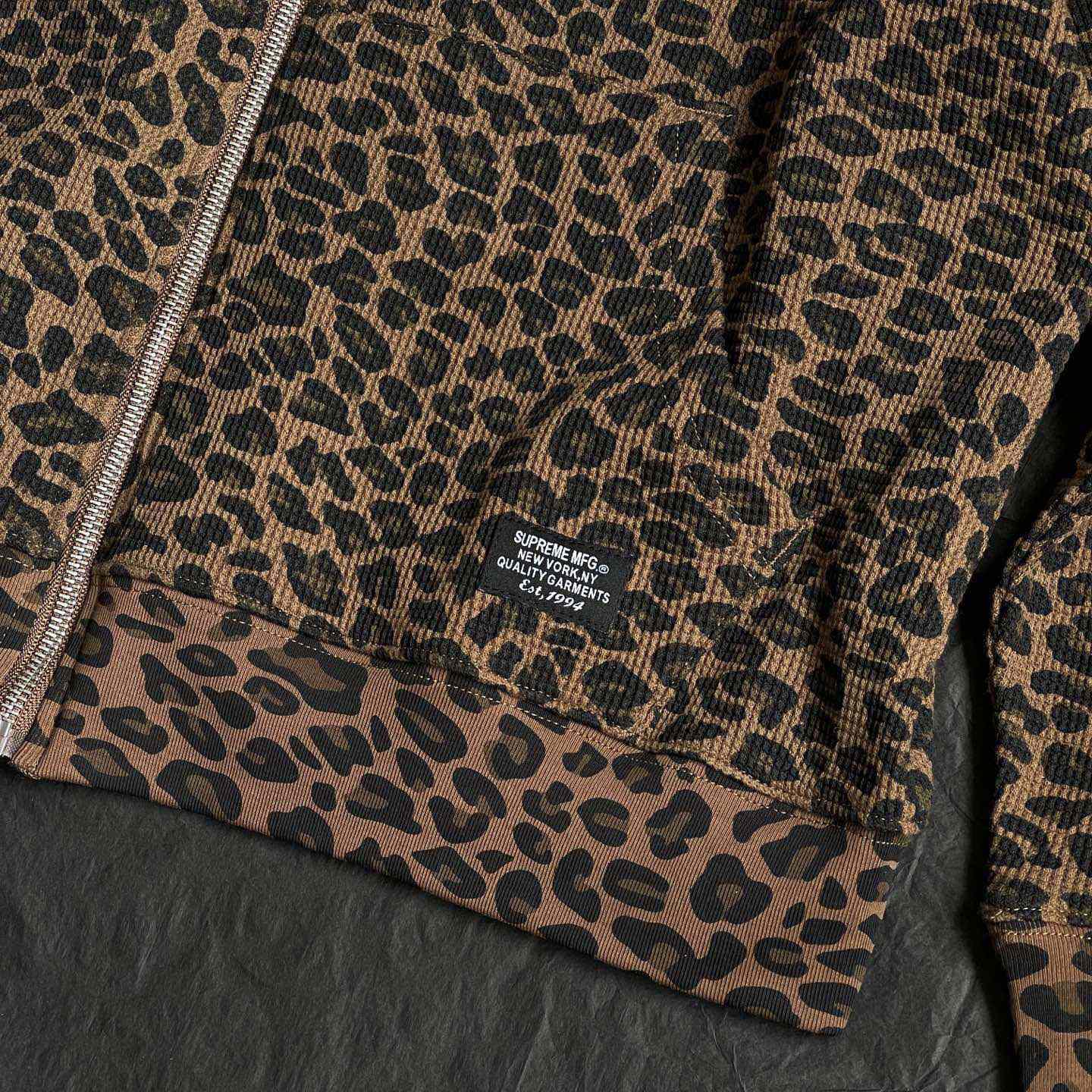 Supreme Hooded Zip Up Thermal 'Leopard' - DesignerGu