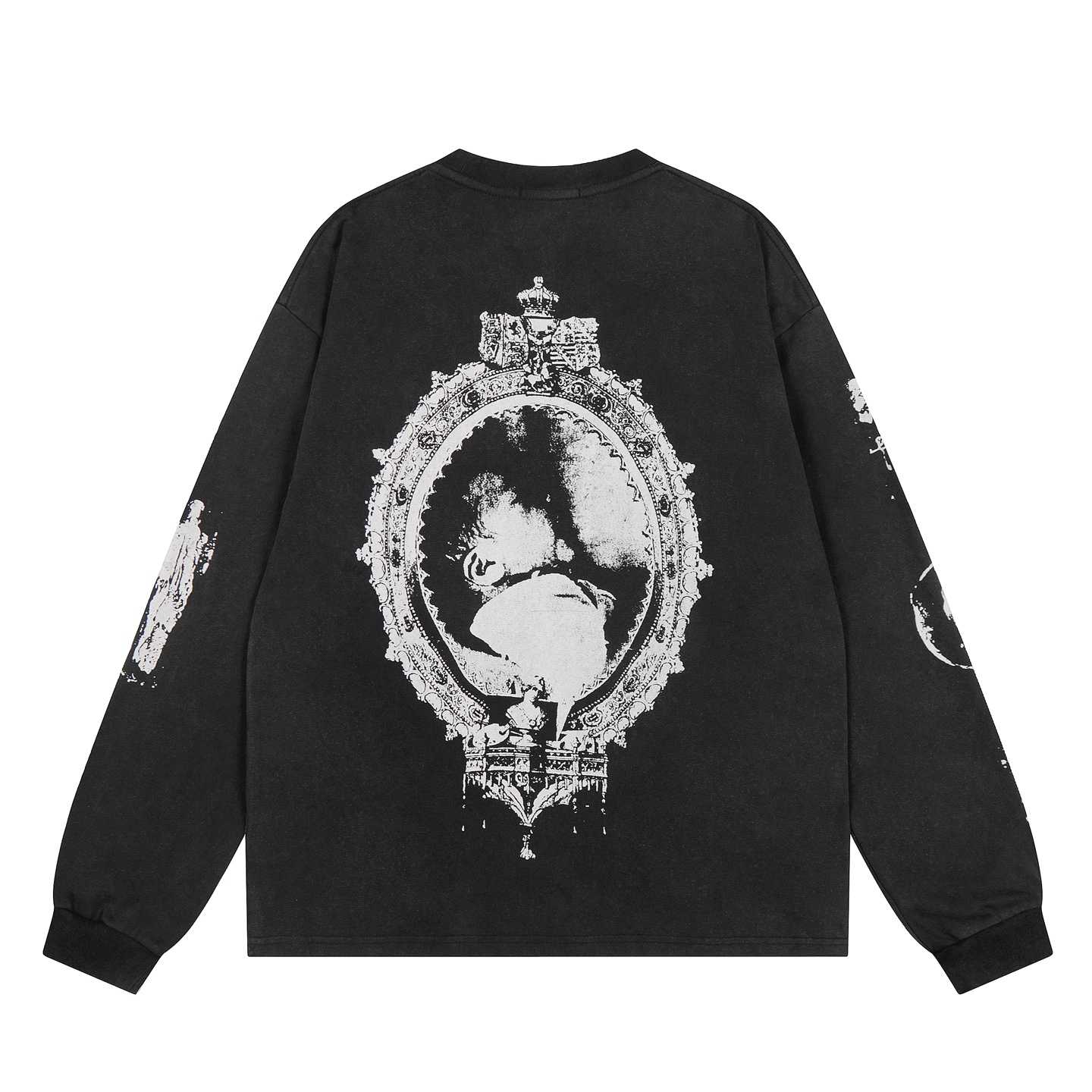 Enfants Riches Déprimés Nun/Gun Long-Sleeve T-Shirt 'Faded Ivory/Black' - DesignerGu