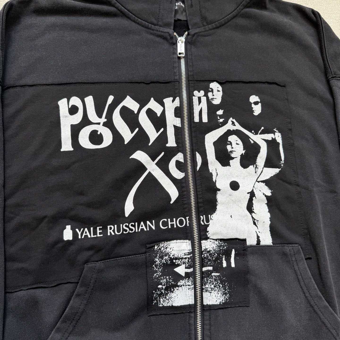 Enfants Riches Déprimés Russian Chorus Zip Hoodie 'Faded Black' - DesignerGu