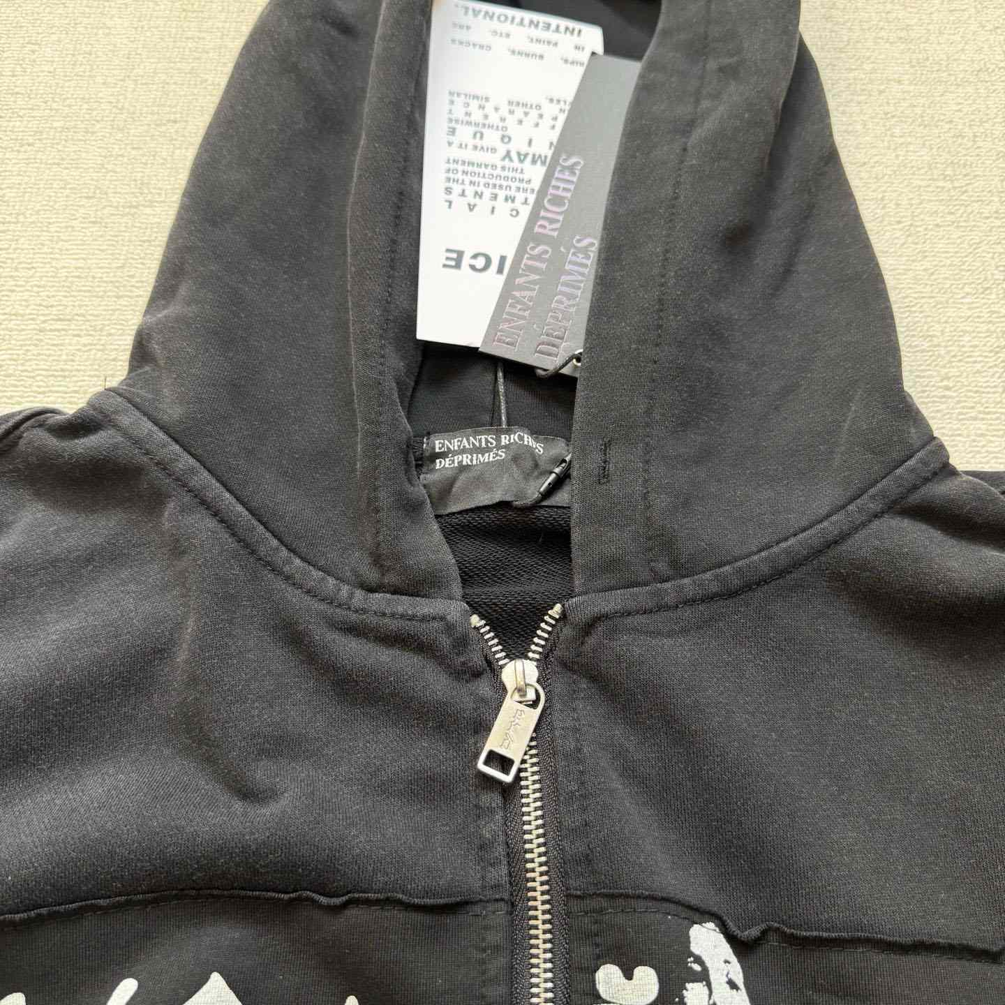 Enfants Riches Déprimés Russian Chorus Zip Hoodie 'Faded Black' - DesignerGu