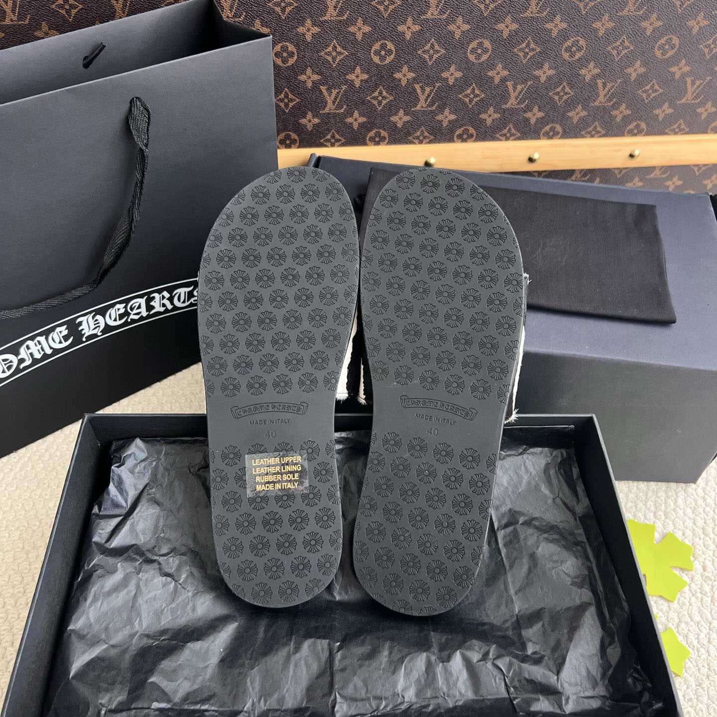 Chrome Hearts Cross Patch Zebra Slides - DesignerGu