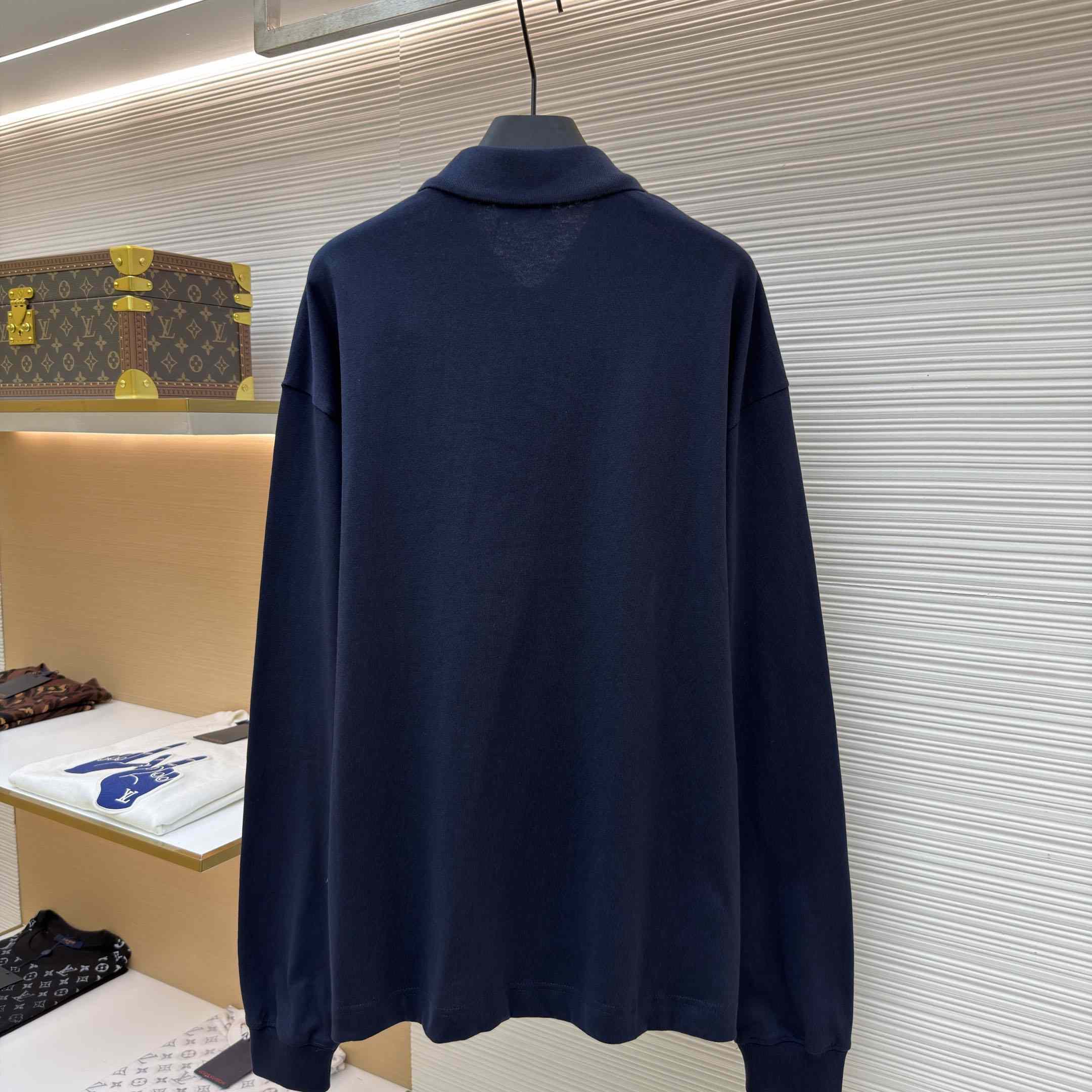 Prada Long-Sleeved Cotton Polo Shirt - DesignerGu