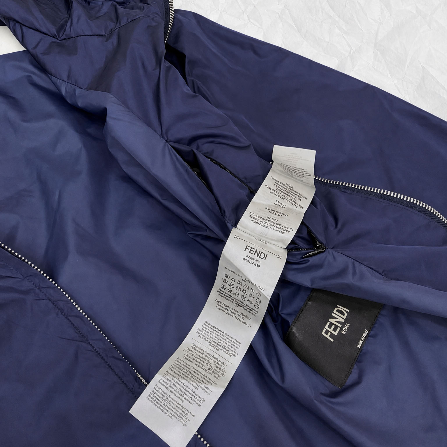 Fendi Blue Tech Fabric Blouson - DesignerGu