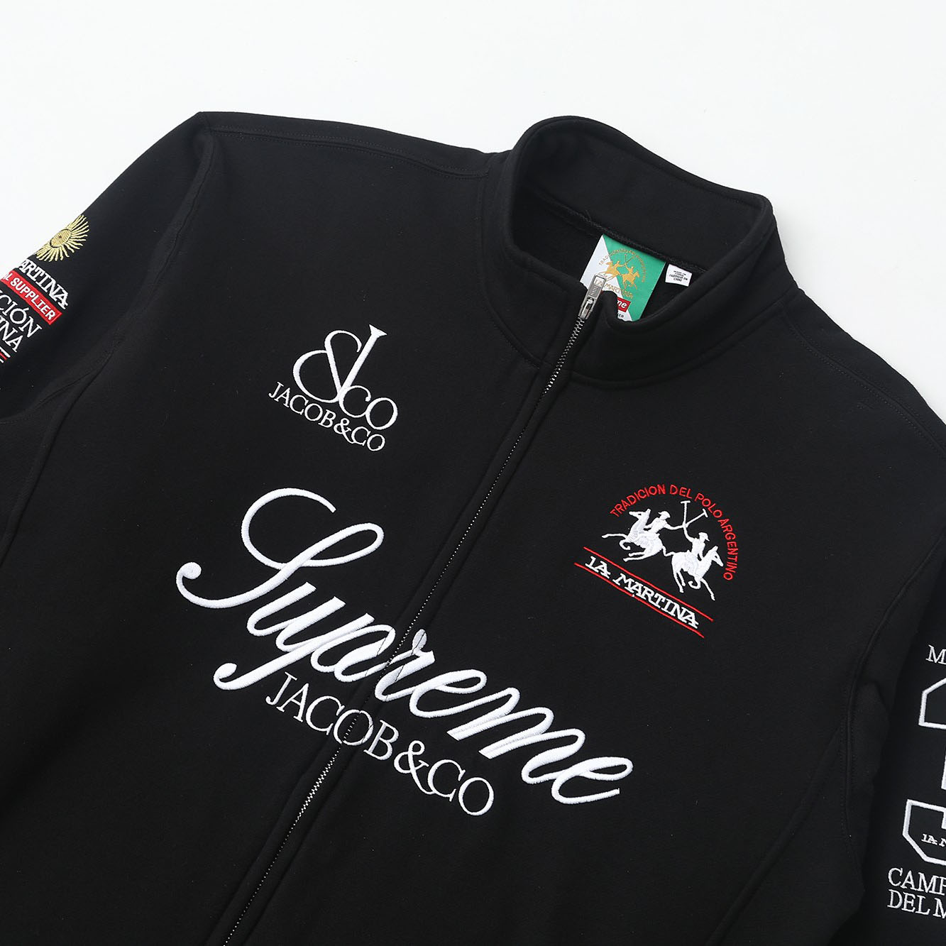 Supreme x La Martina x Jacob & Co Zip Up Sweatshirt 'Black' - DesignerGu
