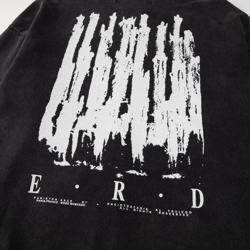 Enfants Riches Déprimés Djagilve's Grave Distressed Printed Cotton-Jersey Zip-Up Hoodie - Black - DesignerGu