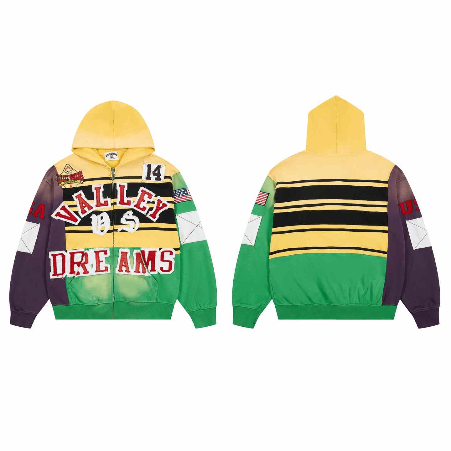 Vale Forever Collage Zip Up 'Mardi Gras' - DesignerGu