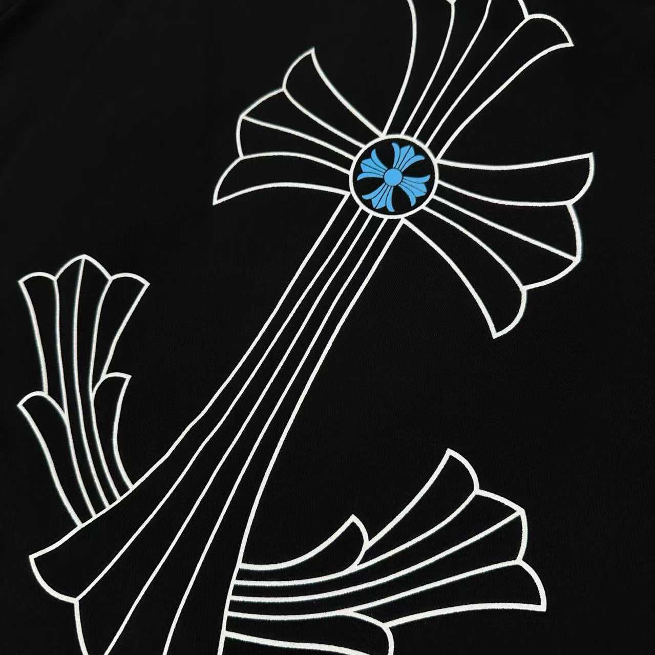 Chrome Hearts St. Barth Exclusive Blue Cross Pullover Hoodie - DesignerGu