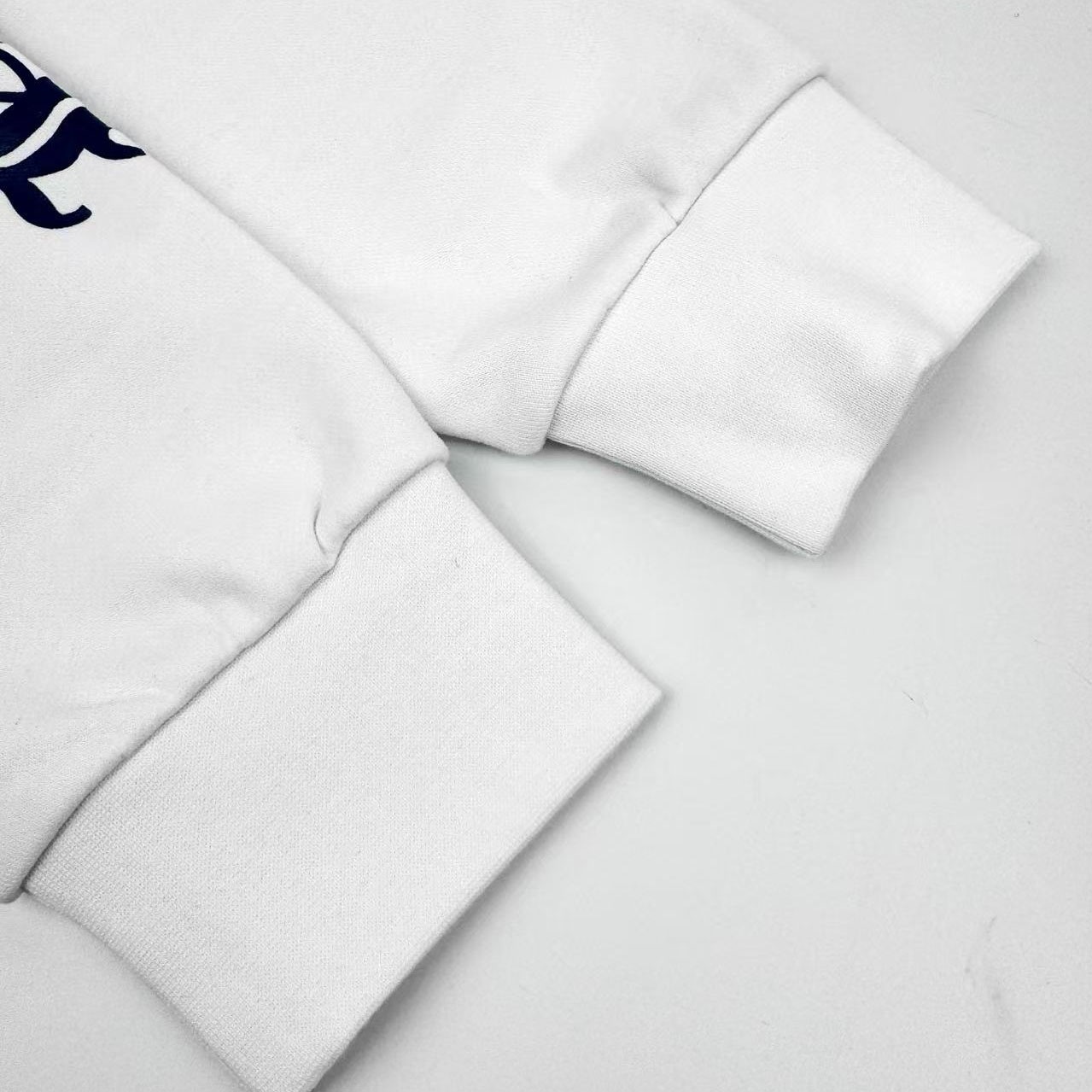 Chrome Hearts Blue Scroll Label White Zip Up Hoodie - DesignerGu