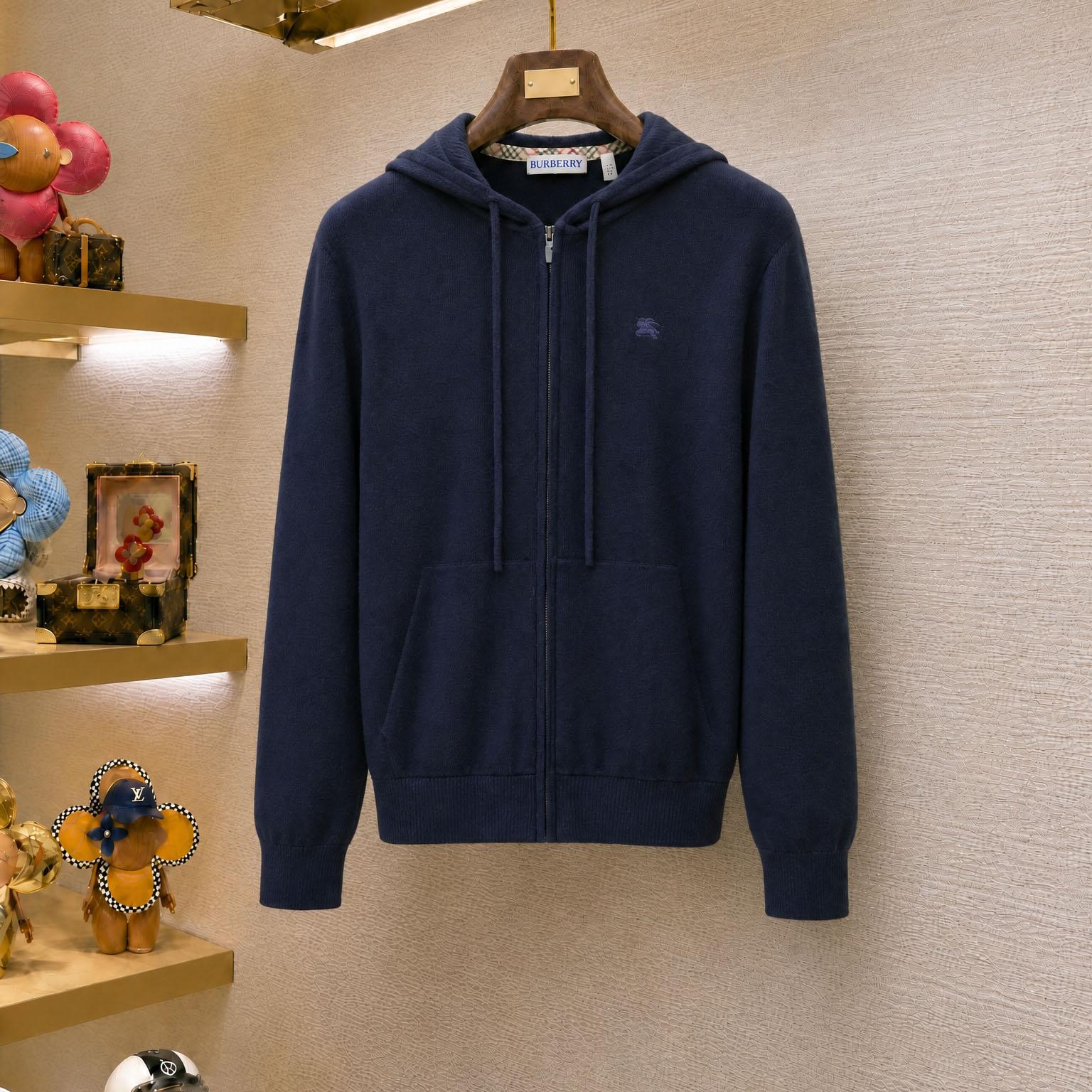 Burberry Cashmere Blend Zip Hoodie - DesignerGu