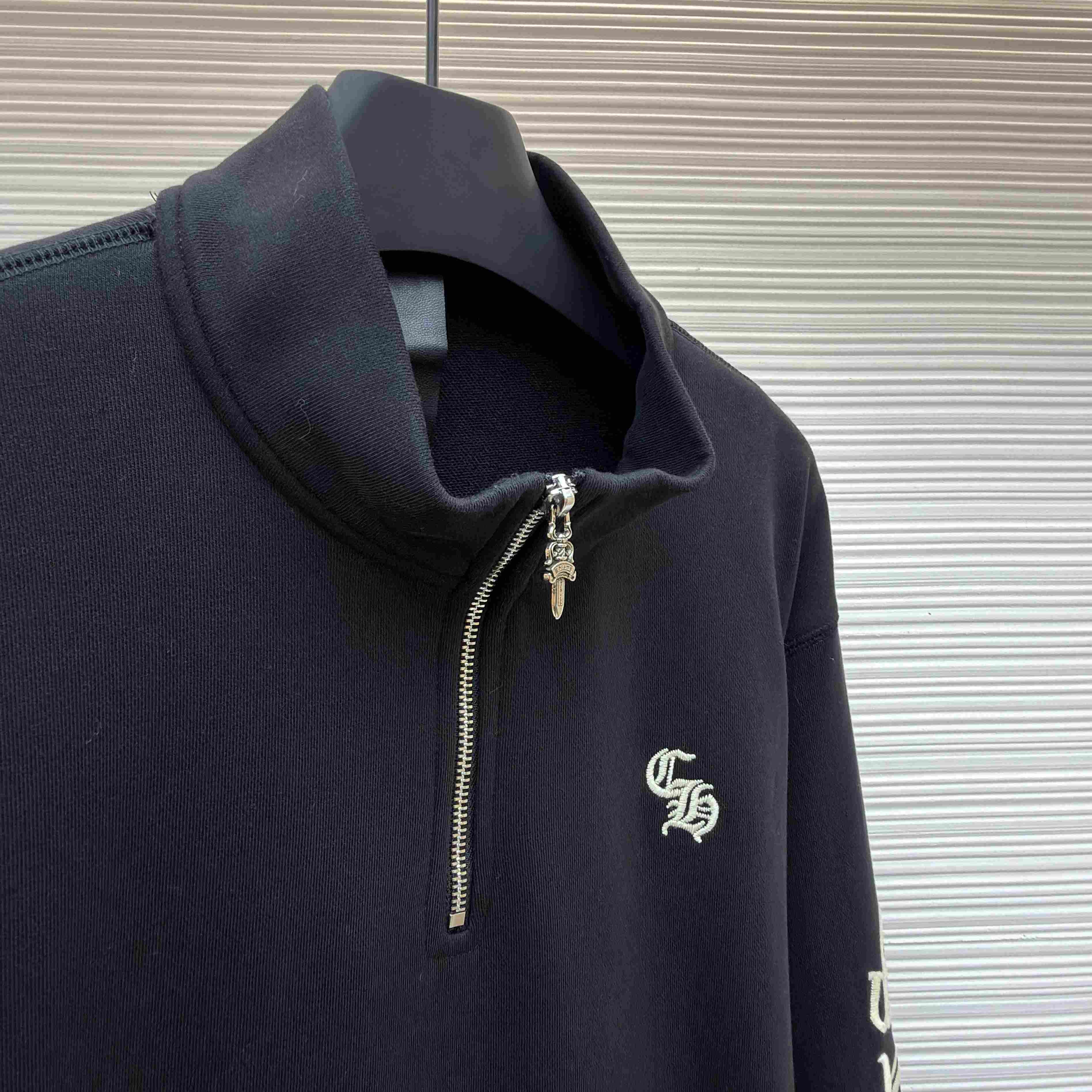 Chrome Hearts Embroidered Quarter-Zip Sweatshirt - DesignerGu