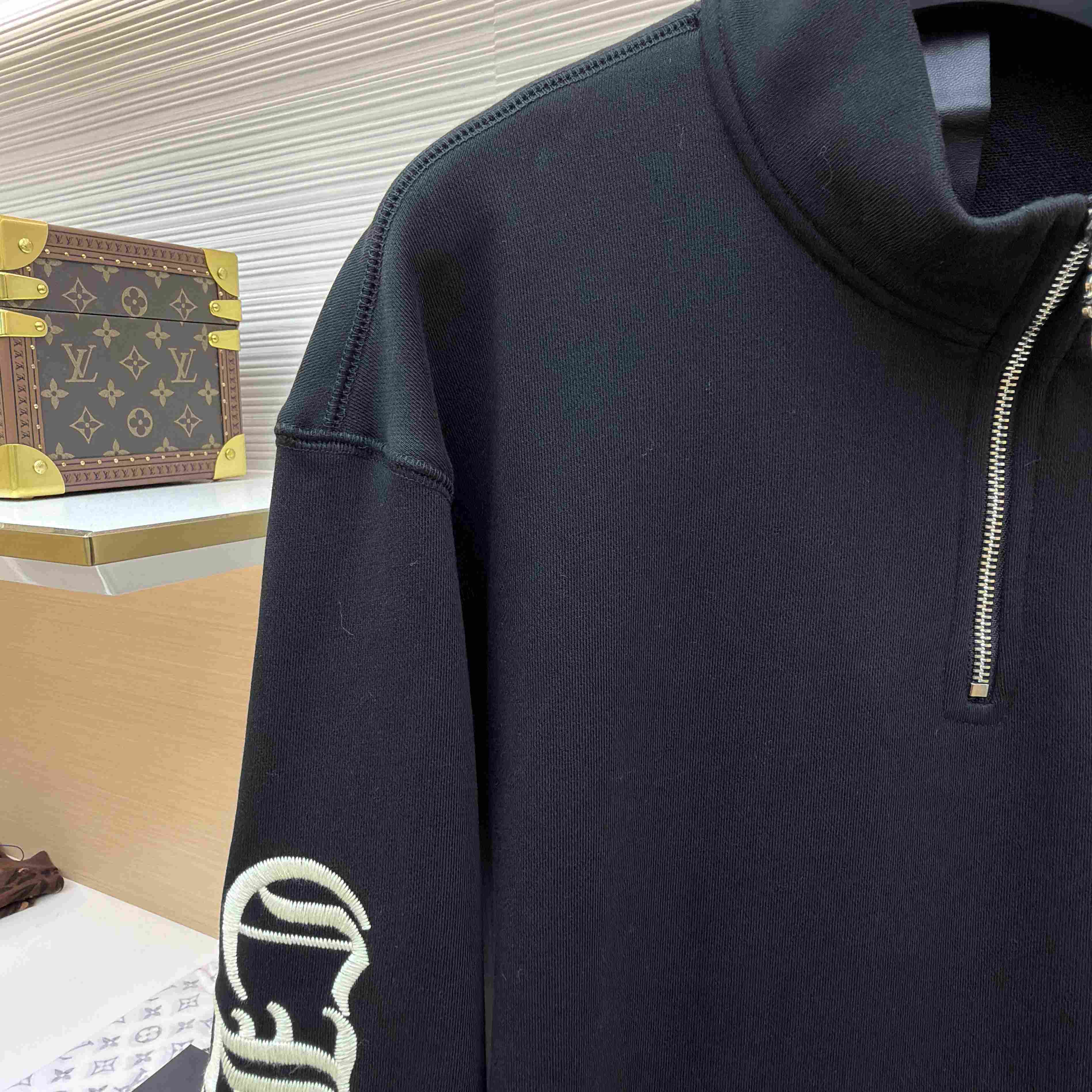 Chrome Hearts Embroidered Quarter-Zip Sweatshirt - DesignerGu