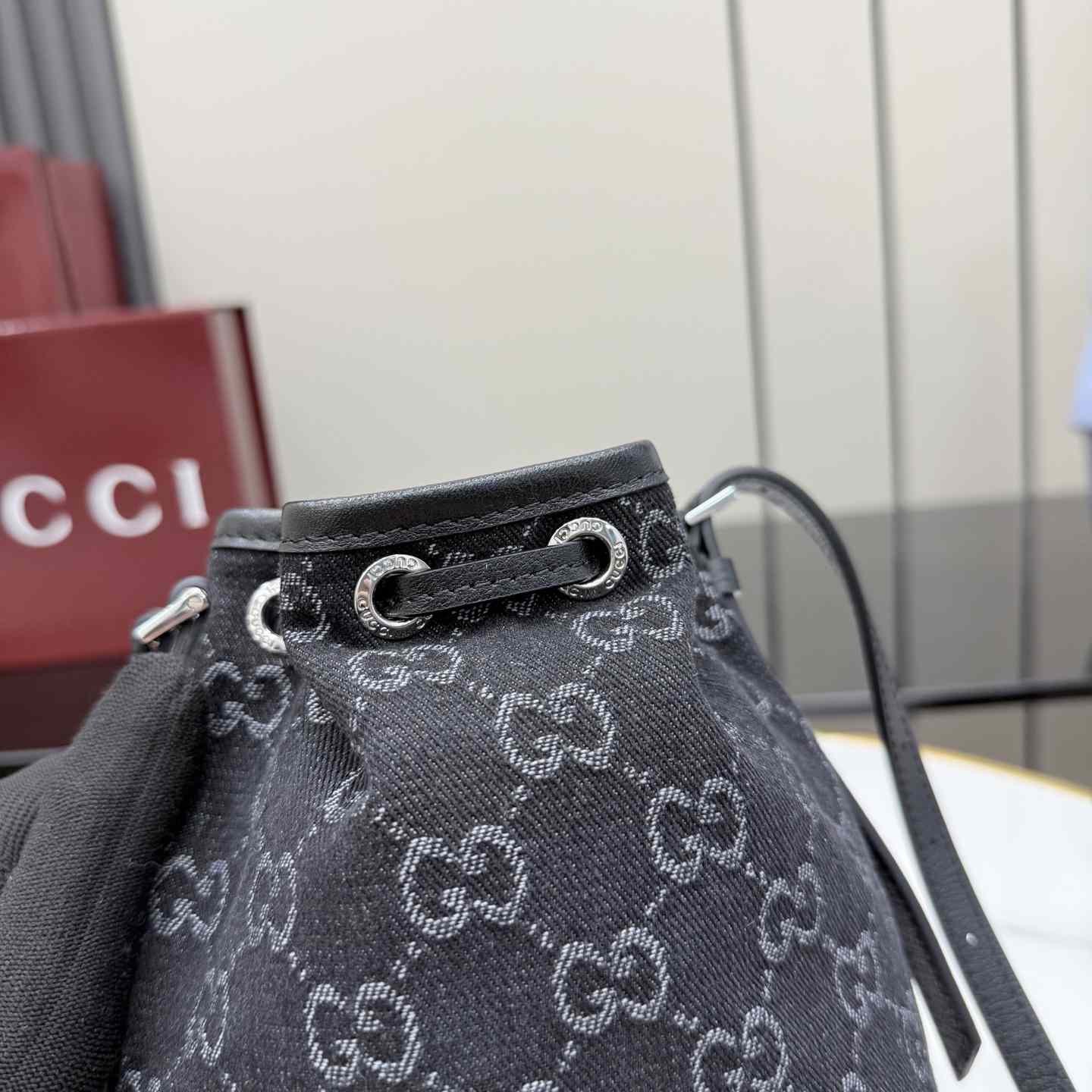 Gucci Mini Bucket Bag With Gucci Plaque 875802 - DesignerGu