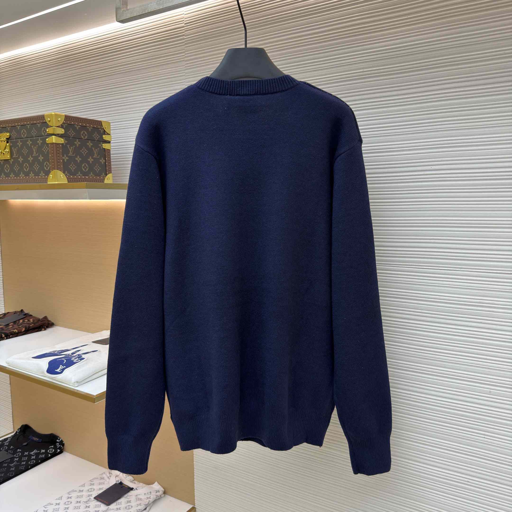 Dior Sweater with Book Cover Embroidery and Intarsia, Regular Fit - DesignerGu