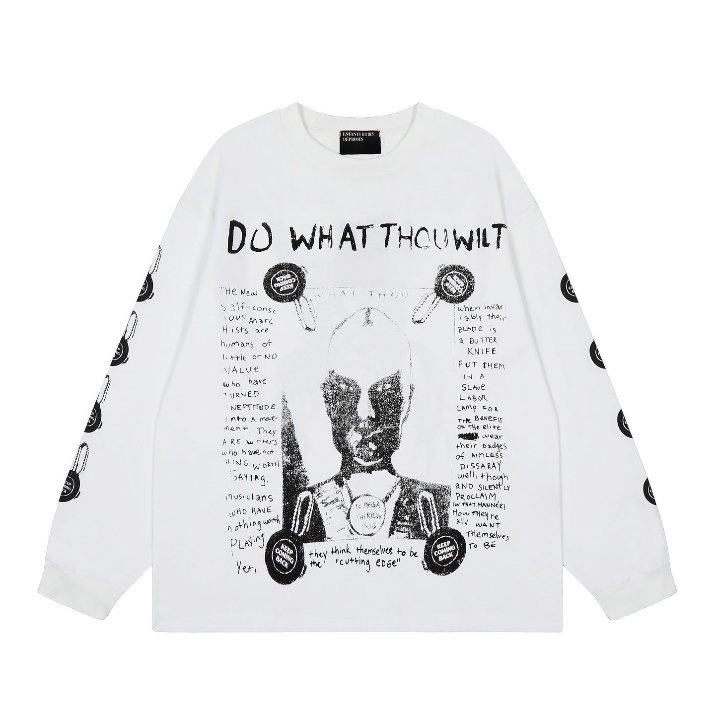 Enfants Riches Déprimés Do What Thou Wilt Long-Sleeve T-Shirt ' White' - DesignerGu