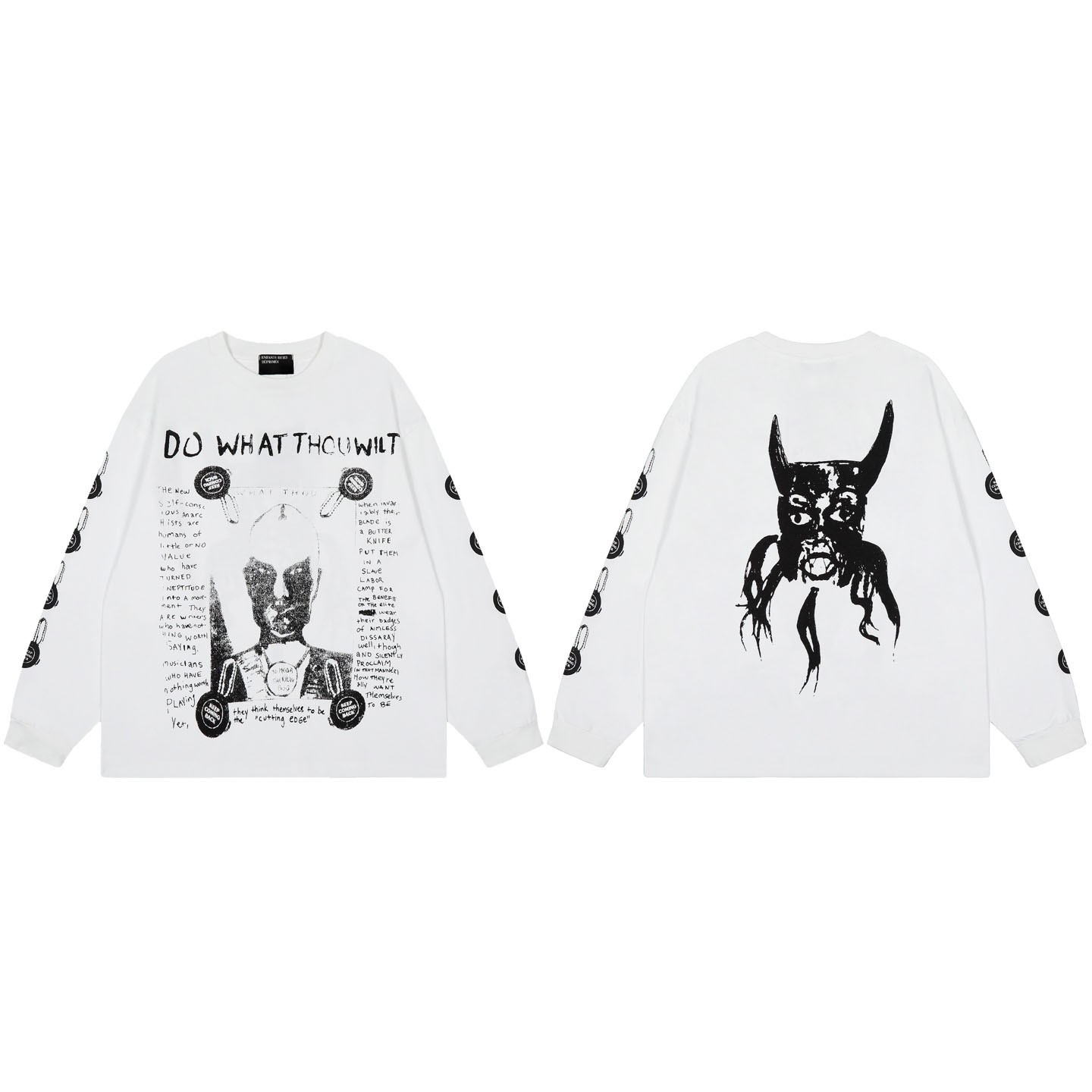 Enfants Riches Déprimés Do What Thou Wilt Long-Sleeve T-Shirt ' White' - DesignerGu