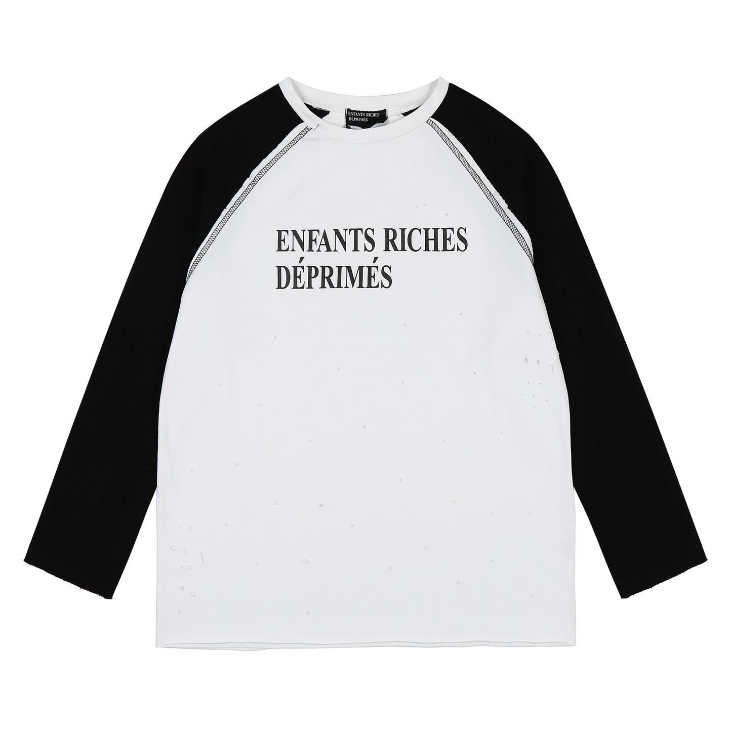 Enfants Riches Deprimes White and Black Reversed Long-Sleeve T-Shirt - DesignerGu