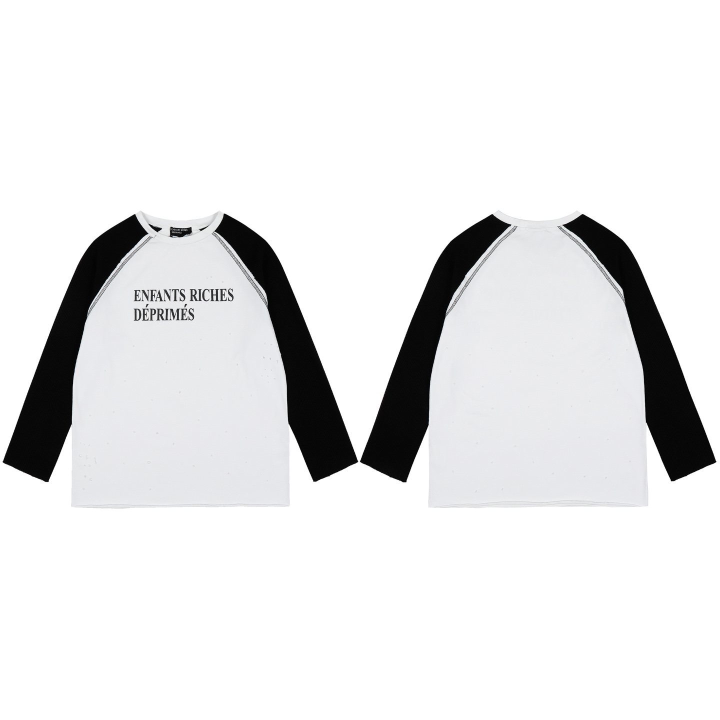 Enfants Riches Deprimes White and Black Reversed Long-Sleeve T-Shirt - DesignerGu