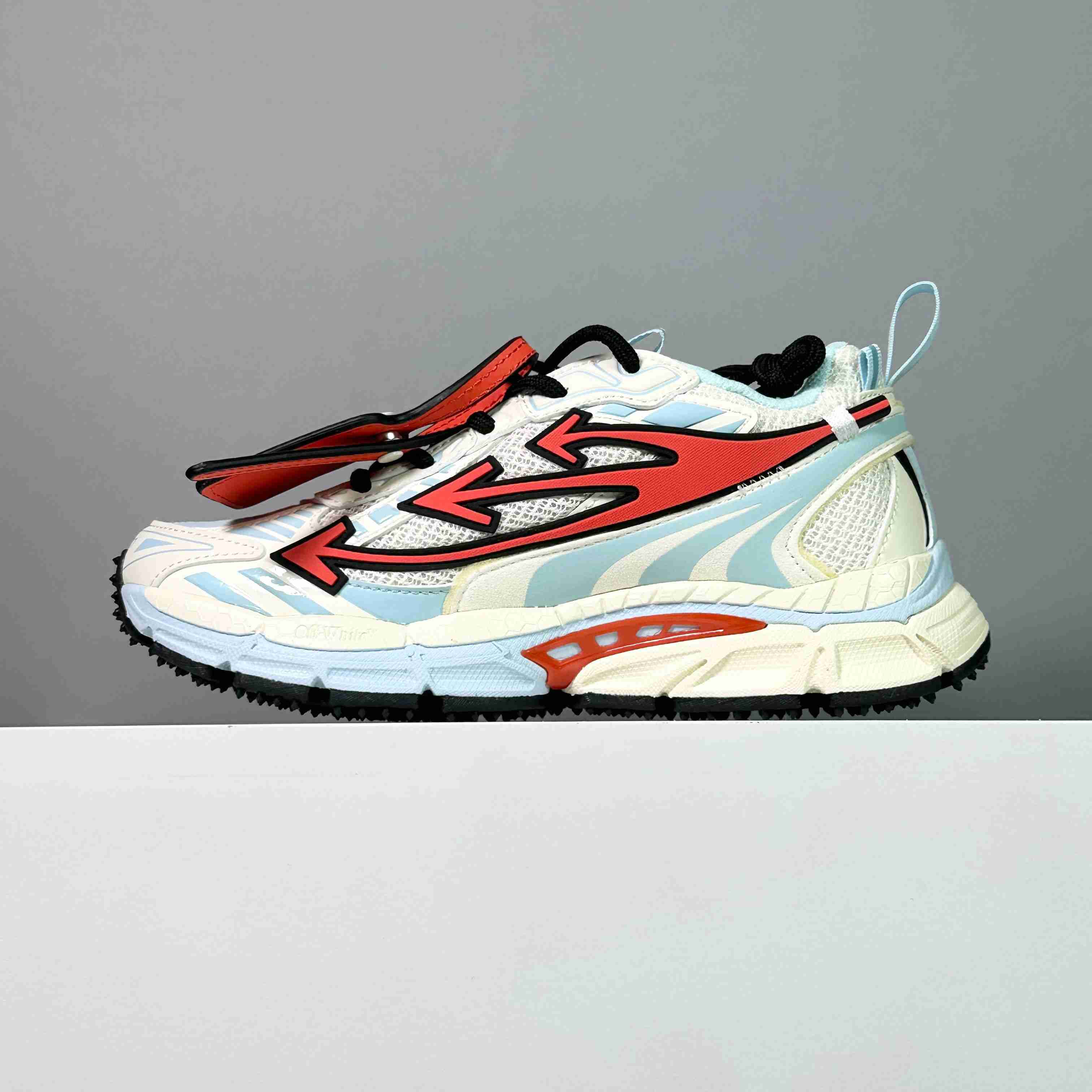 Off-White White & Blue 'Be Right Back' Mesh Sneakers - DesignerGu