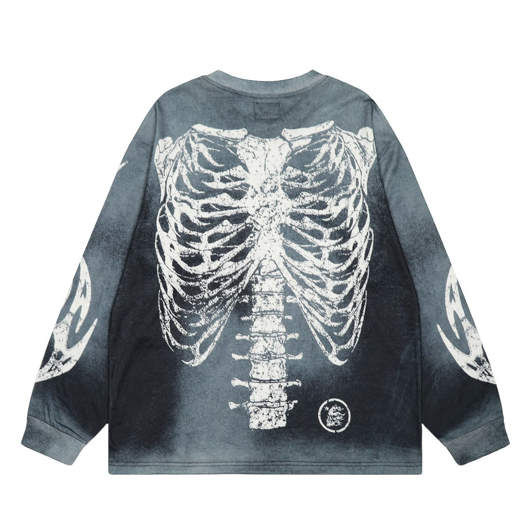 Hellstar Skeleton Longsleeve Grey - DesignerGu