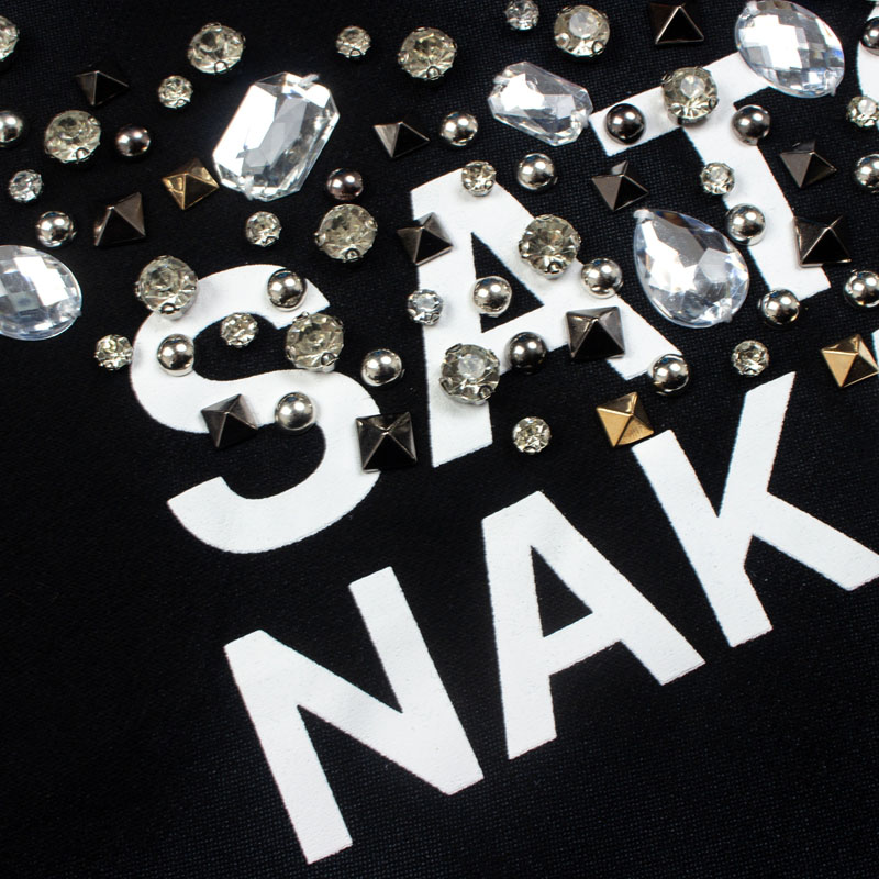 Satoshi Nakamoto Logo-Print Embellished Cotton-Jersey Hoodie - DesignerGu