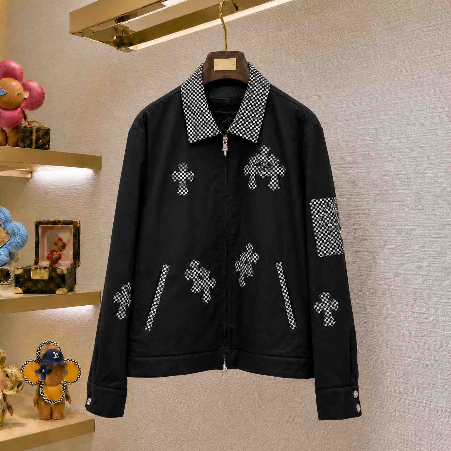 Chrome Hearts Checkerboard Cross Patch Jacket - DesignerGu