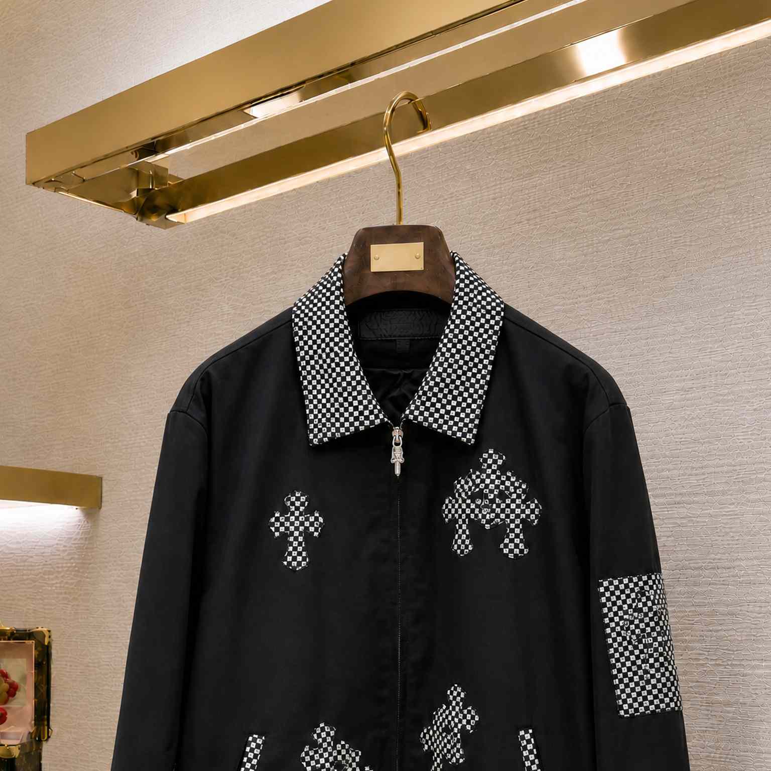 Chrome Hearts Checkerboard Cross Patch Jacket - DesignerGu