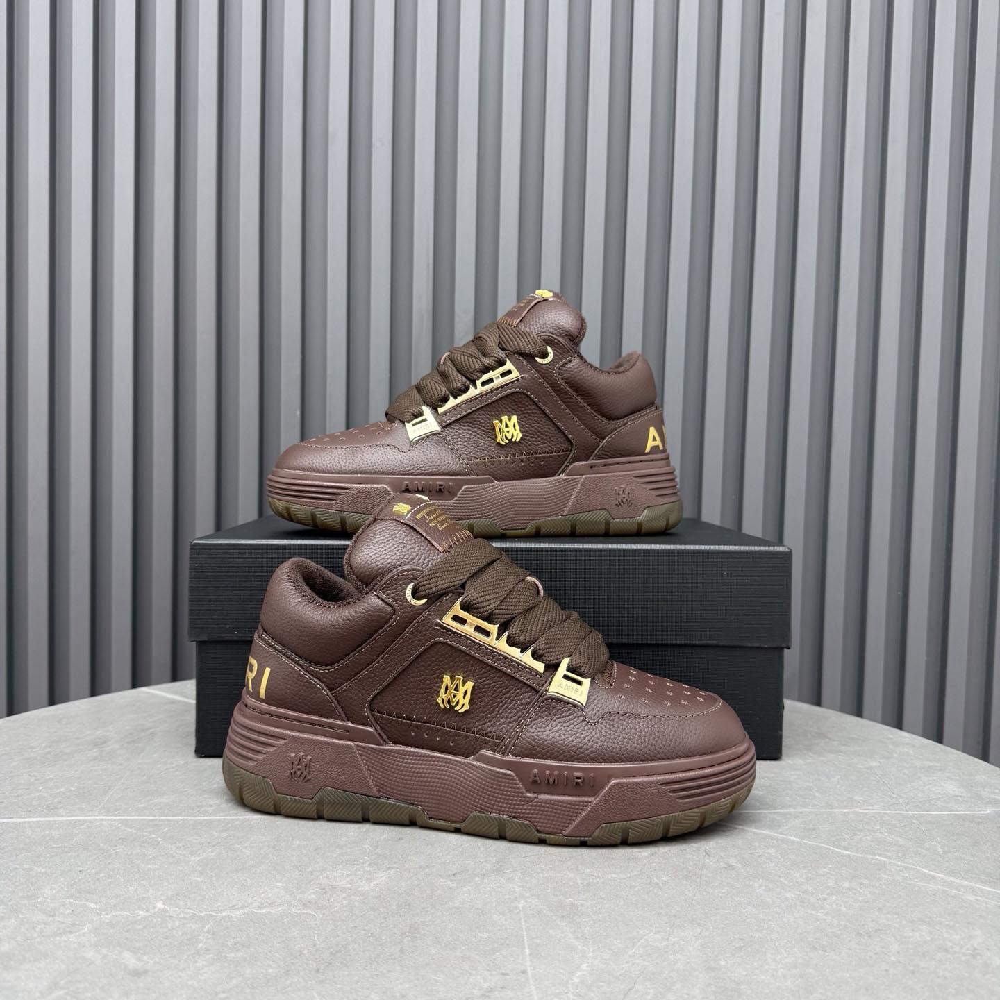 Amiri  Brown Metallic MA-1 Sneakers - DesignerGu