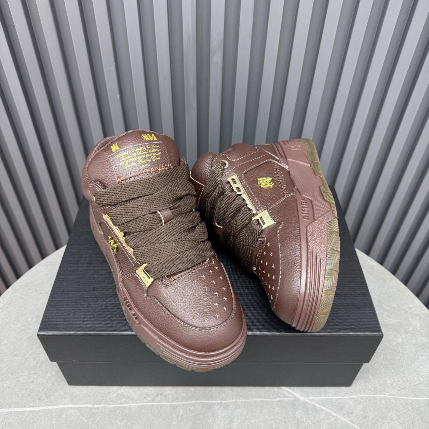 Amiri  Brown Metallic MA-1 Sneakers - DesignerGu